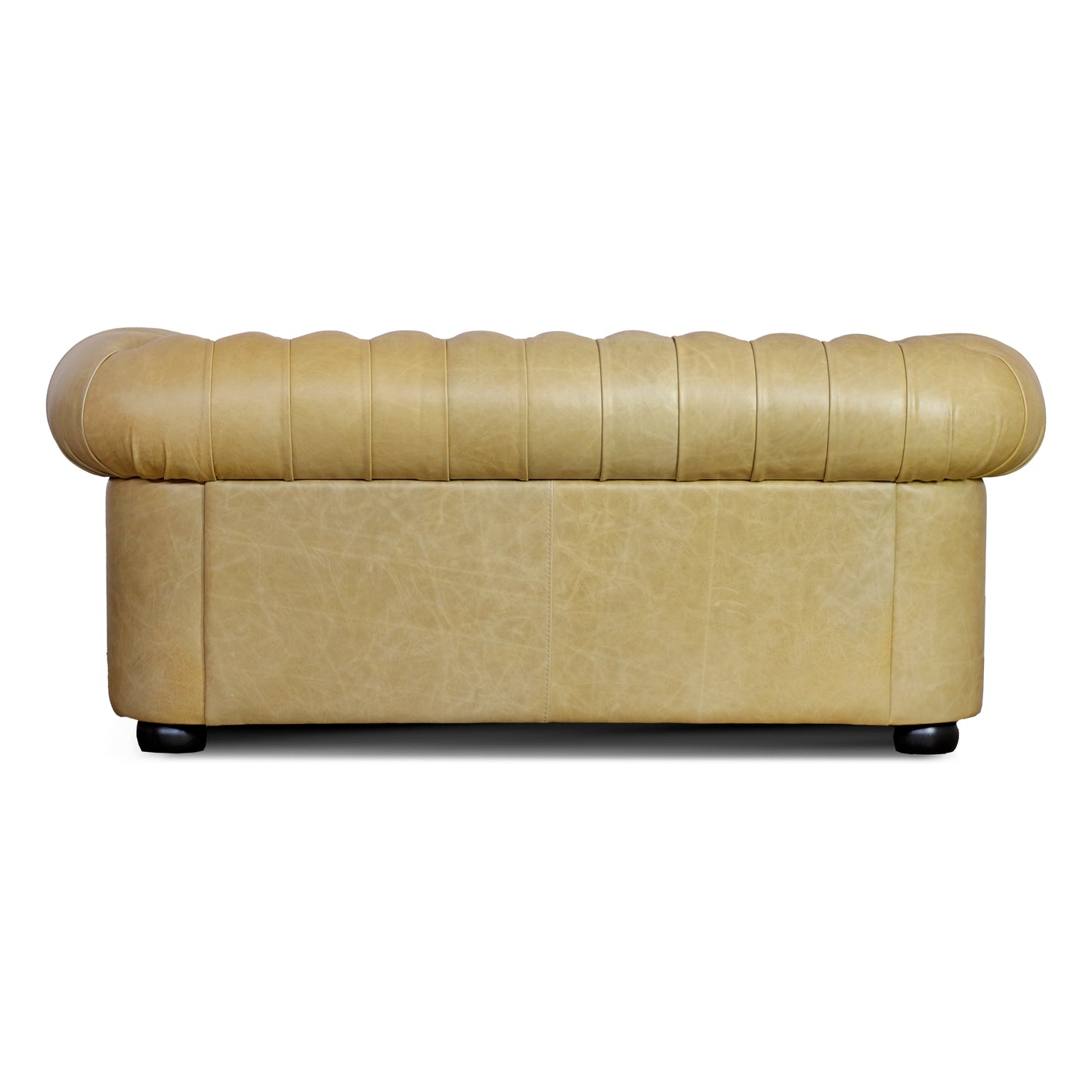 Chester Sofa Narbenleder Senfgelb Antik-Effekt