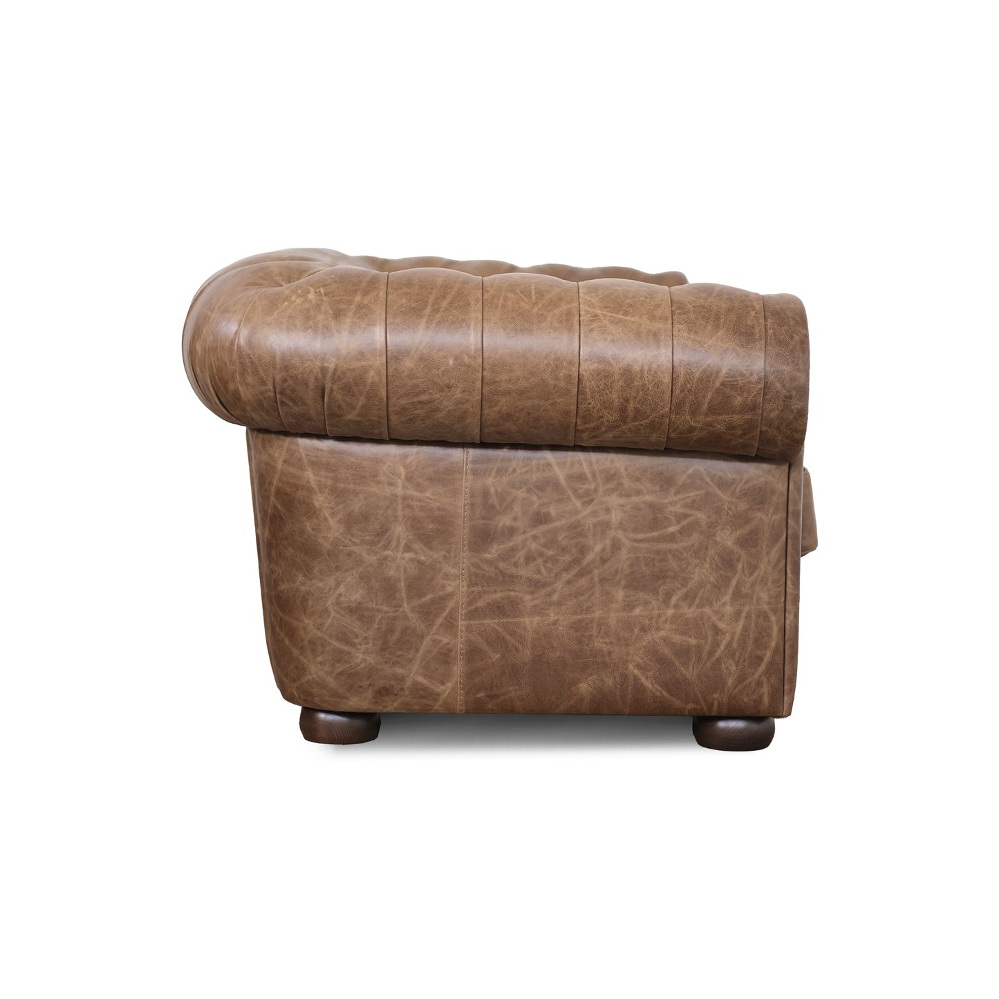 Canapé Chester en cuir grainé effet tabac Old England