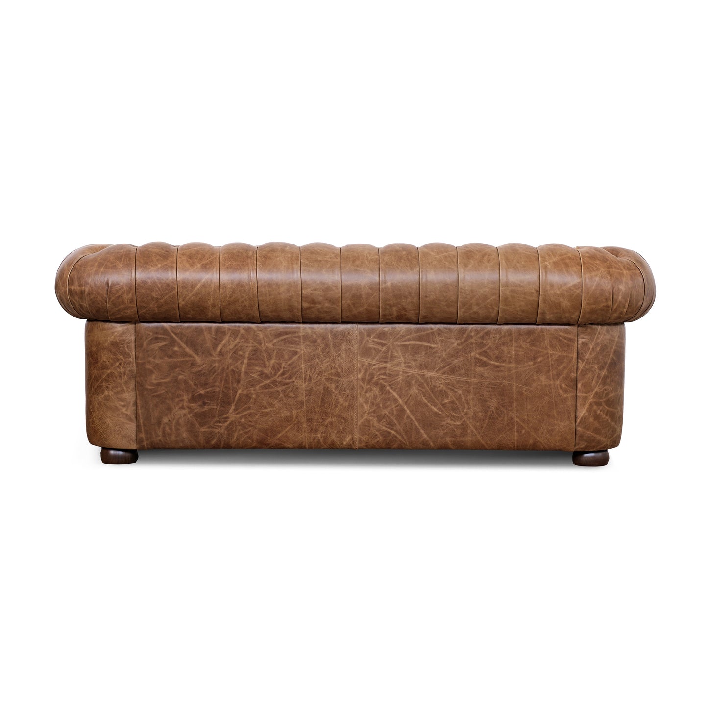 Canapé Chester en cuir grainé effet tabac Old England
