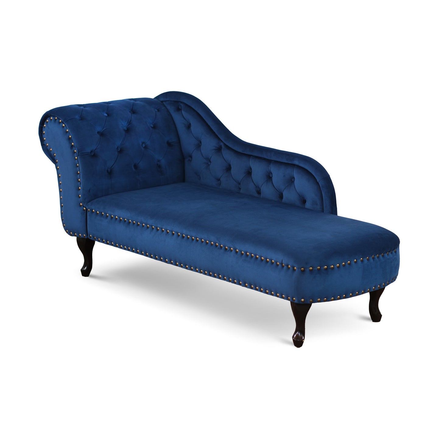 Chaise Lounge Crizia velluto blu notte capitonnè