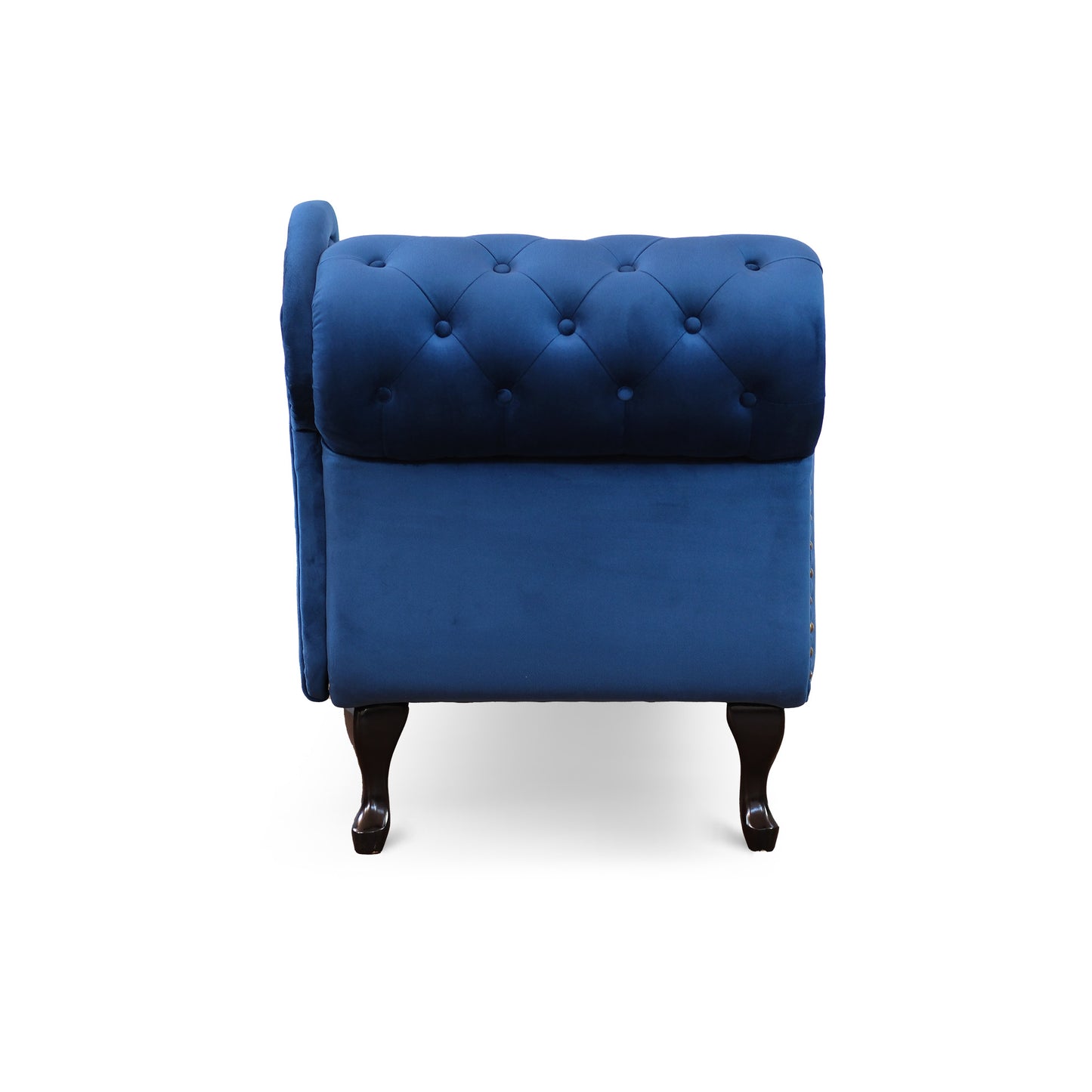 Chaise Lounge Crizia velluto blu notte capitonnè
