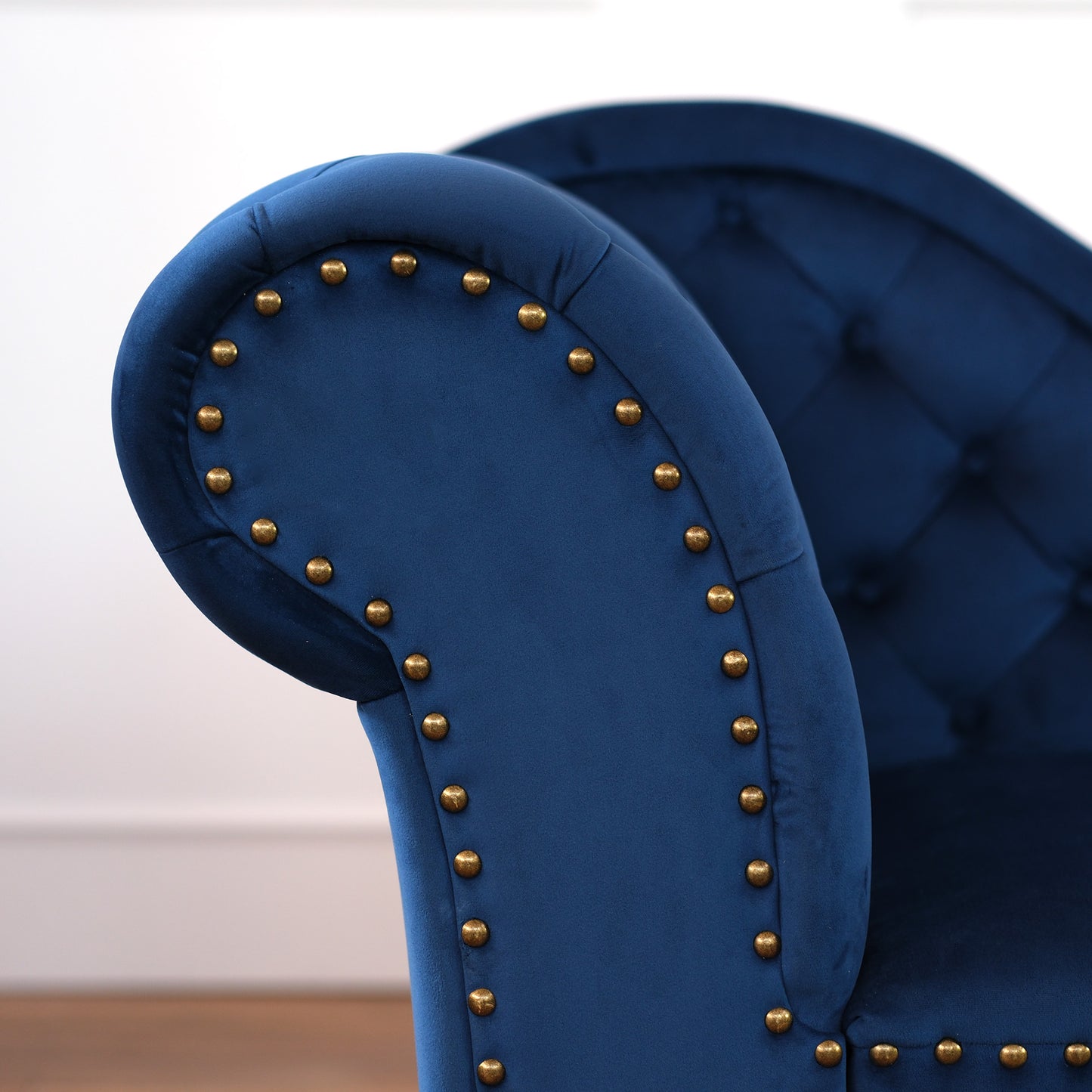 Chaise Lounge Crizia velluto blu notte capitonnè
