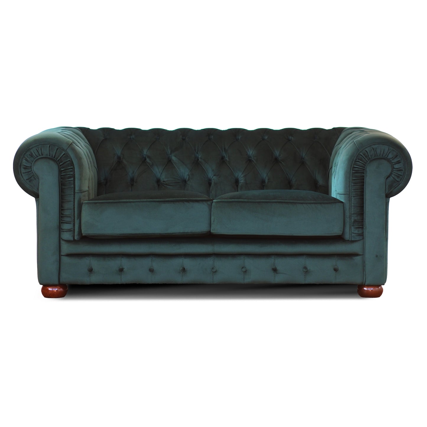 Grünes Chester-Sofa aus Samt