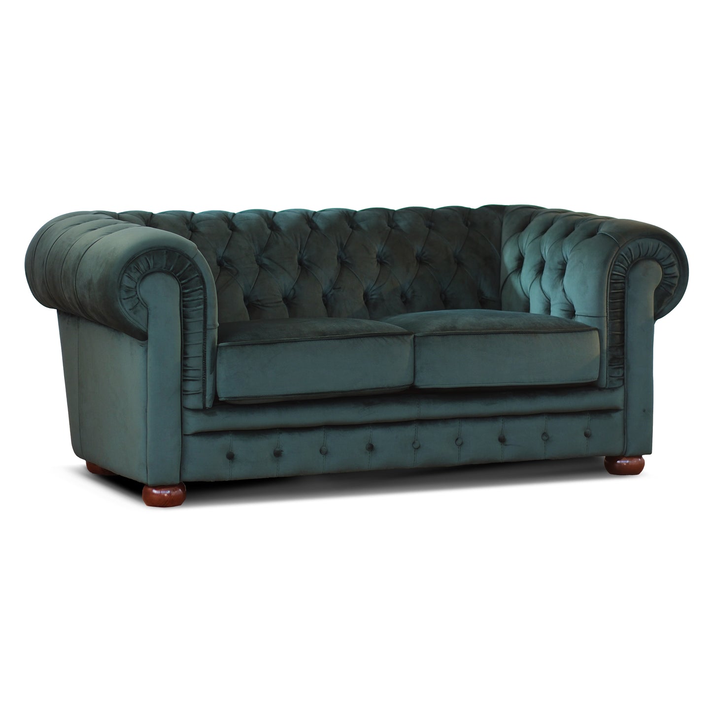 Grünes Chester-Sofa aus Samt