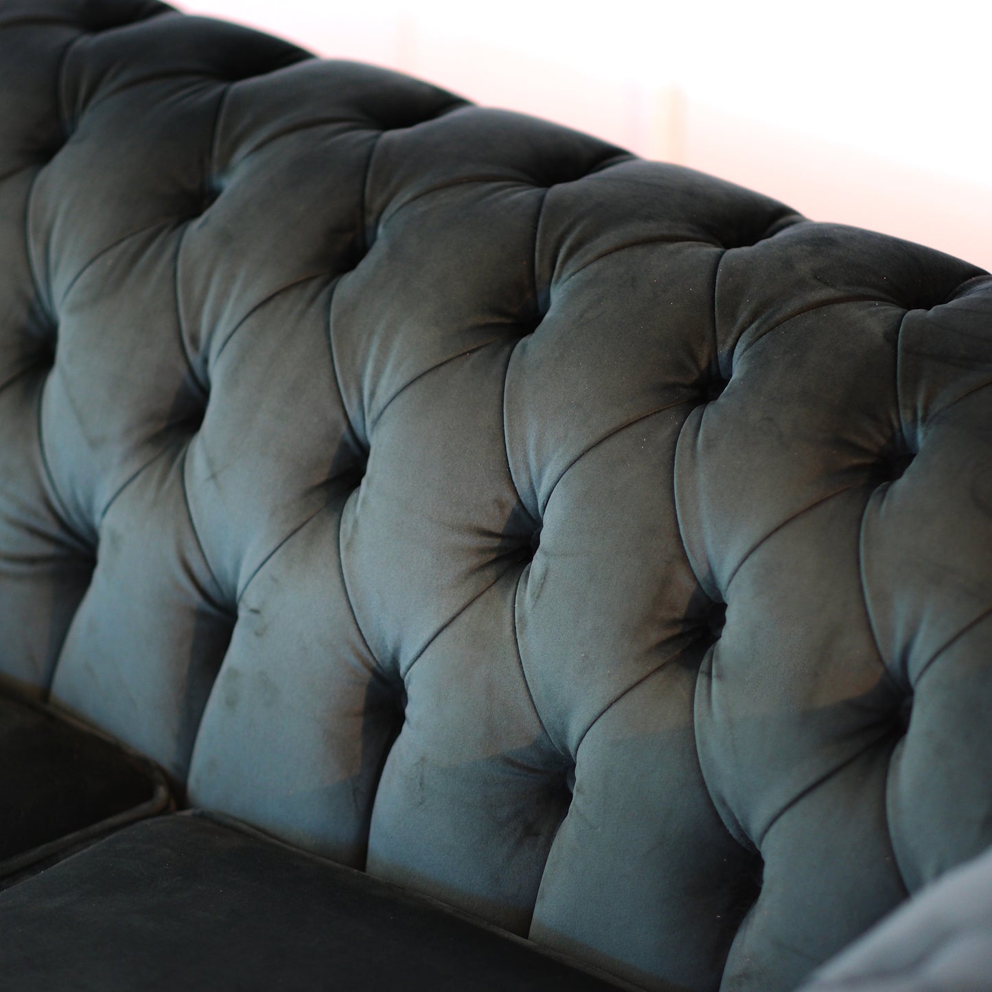 Grünes Chester-Sofa aus Samt
