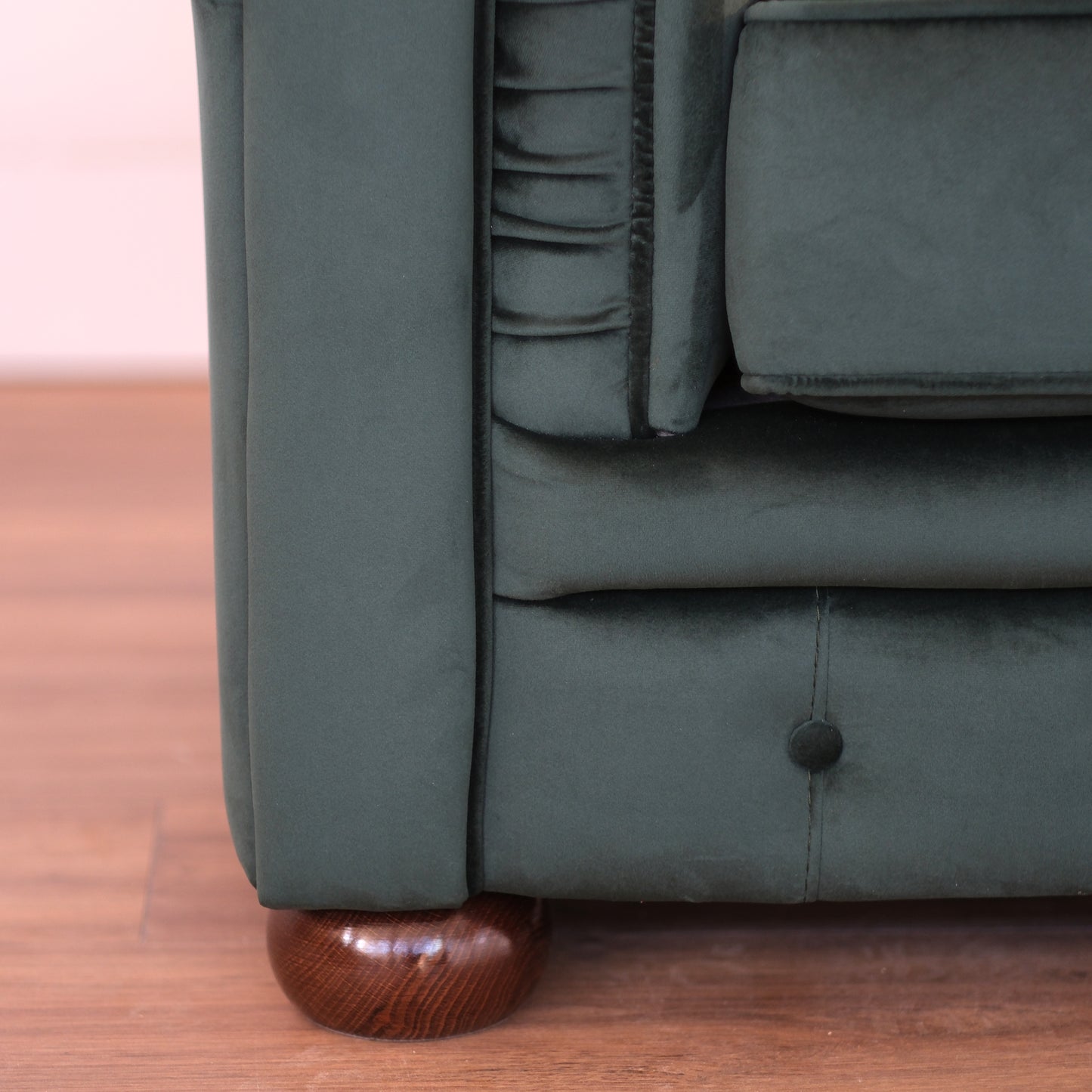 Grünes Chester-Sofa aus Samt