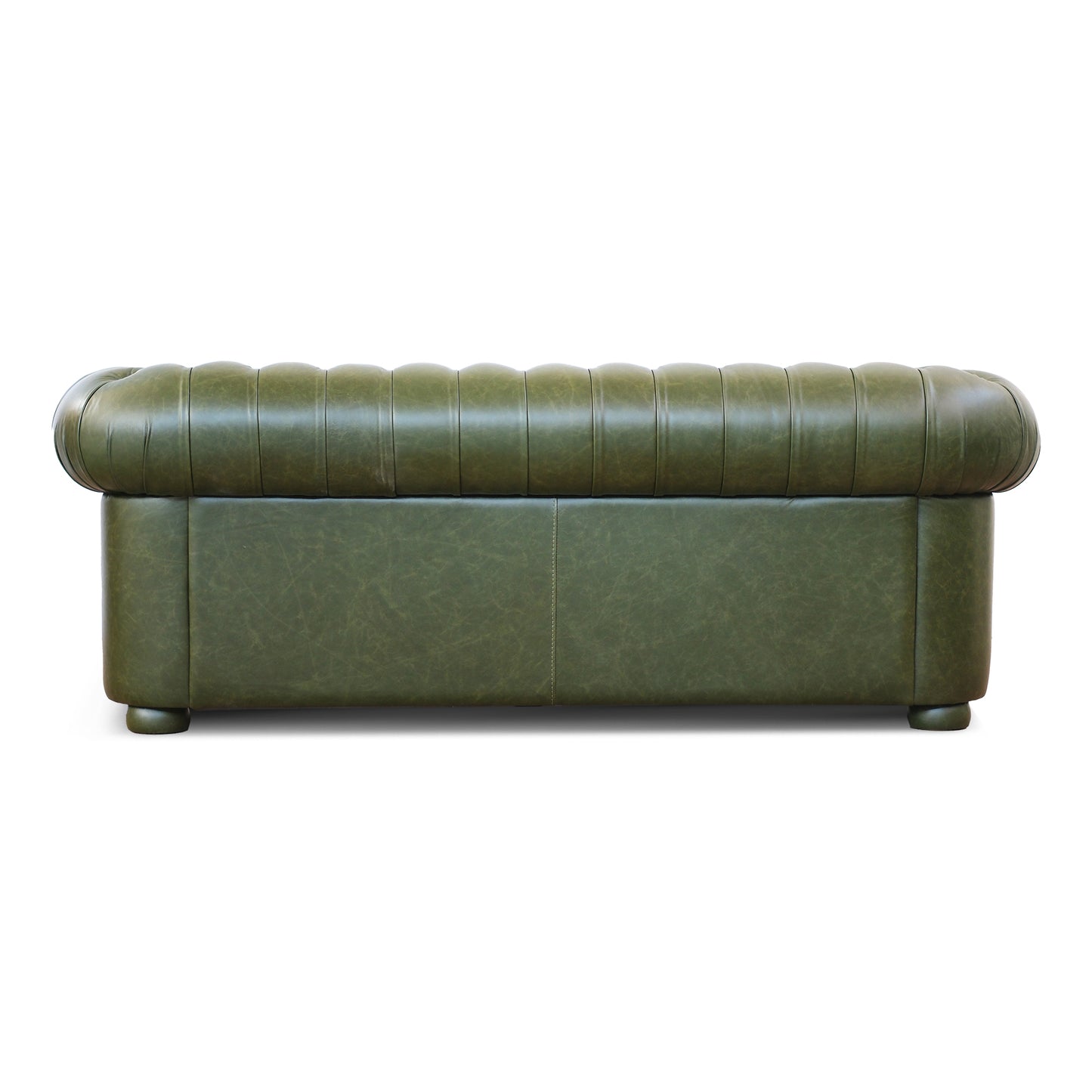 Canapé Chester en cuir vert anglais fleuri