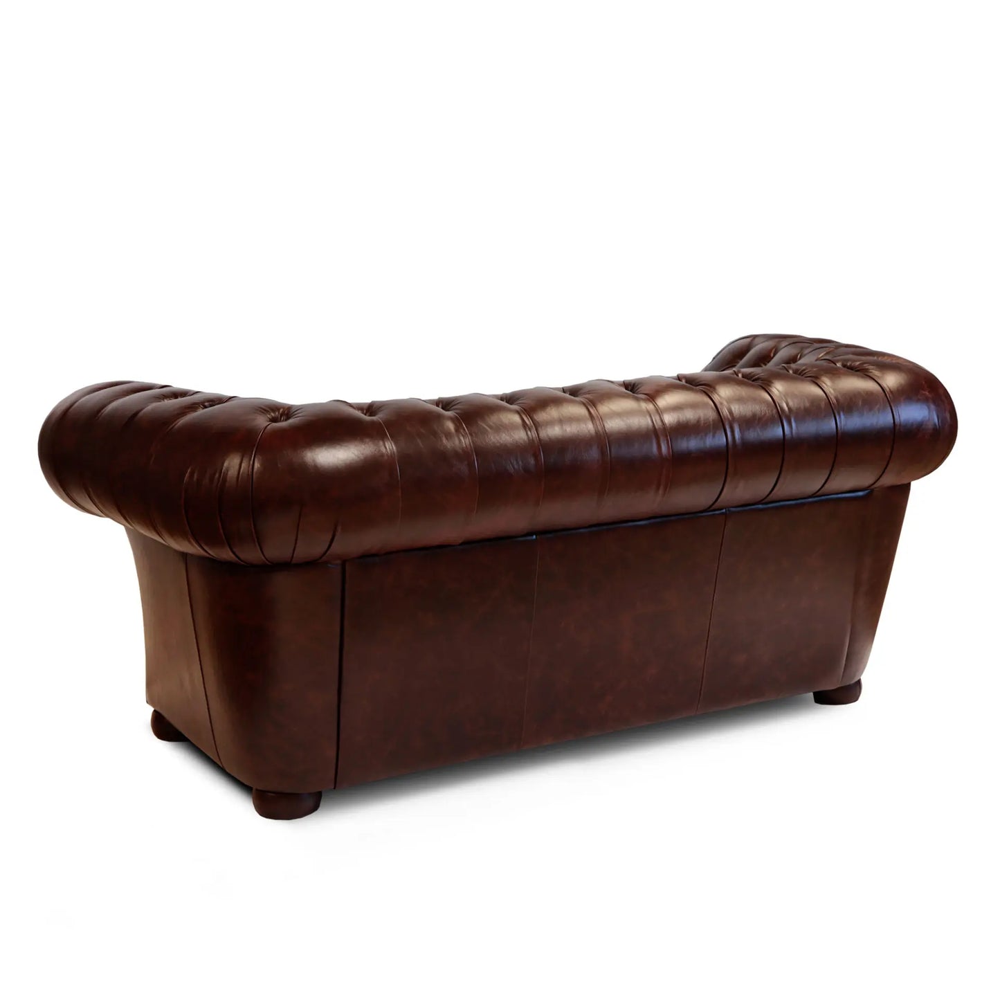 Canapé Chester Gabbiano Cuir Grain Marron Foncé