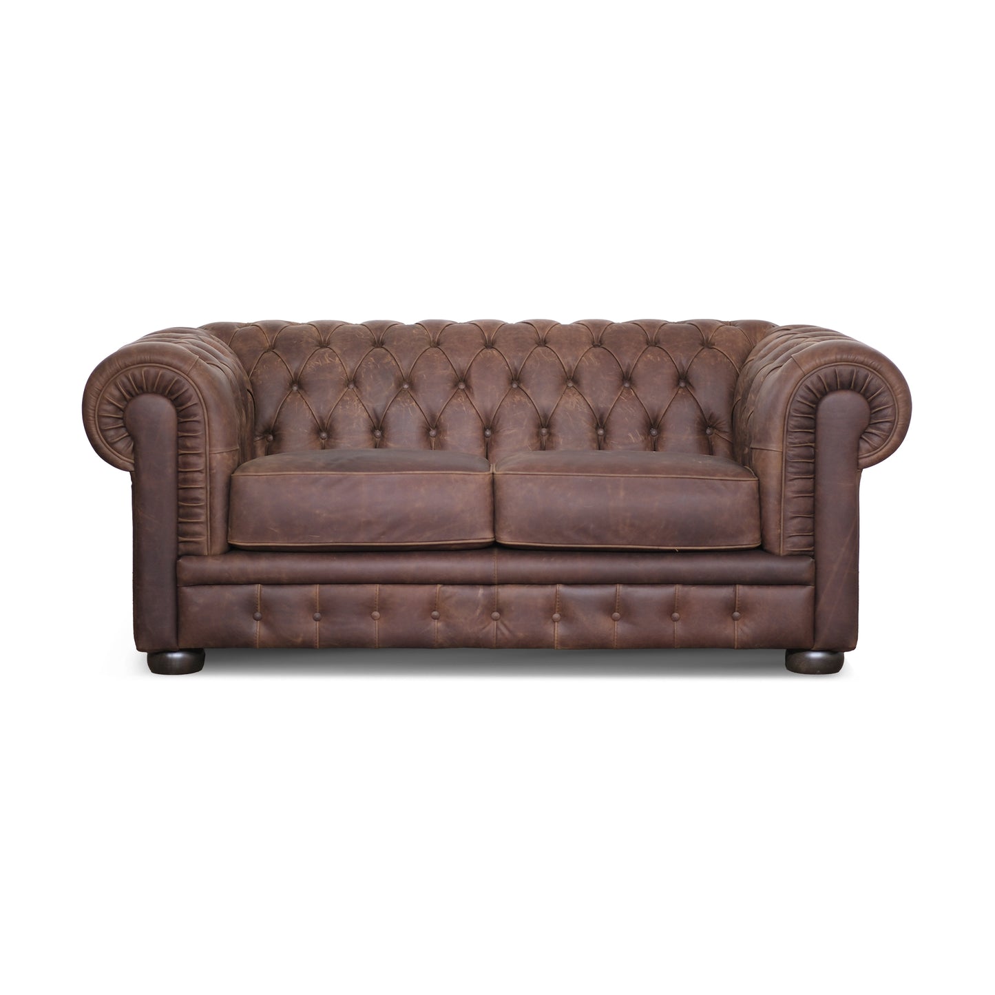 Divano Chester pelle fiore cacao old England