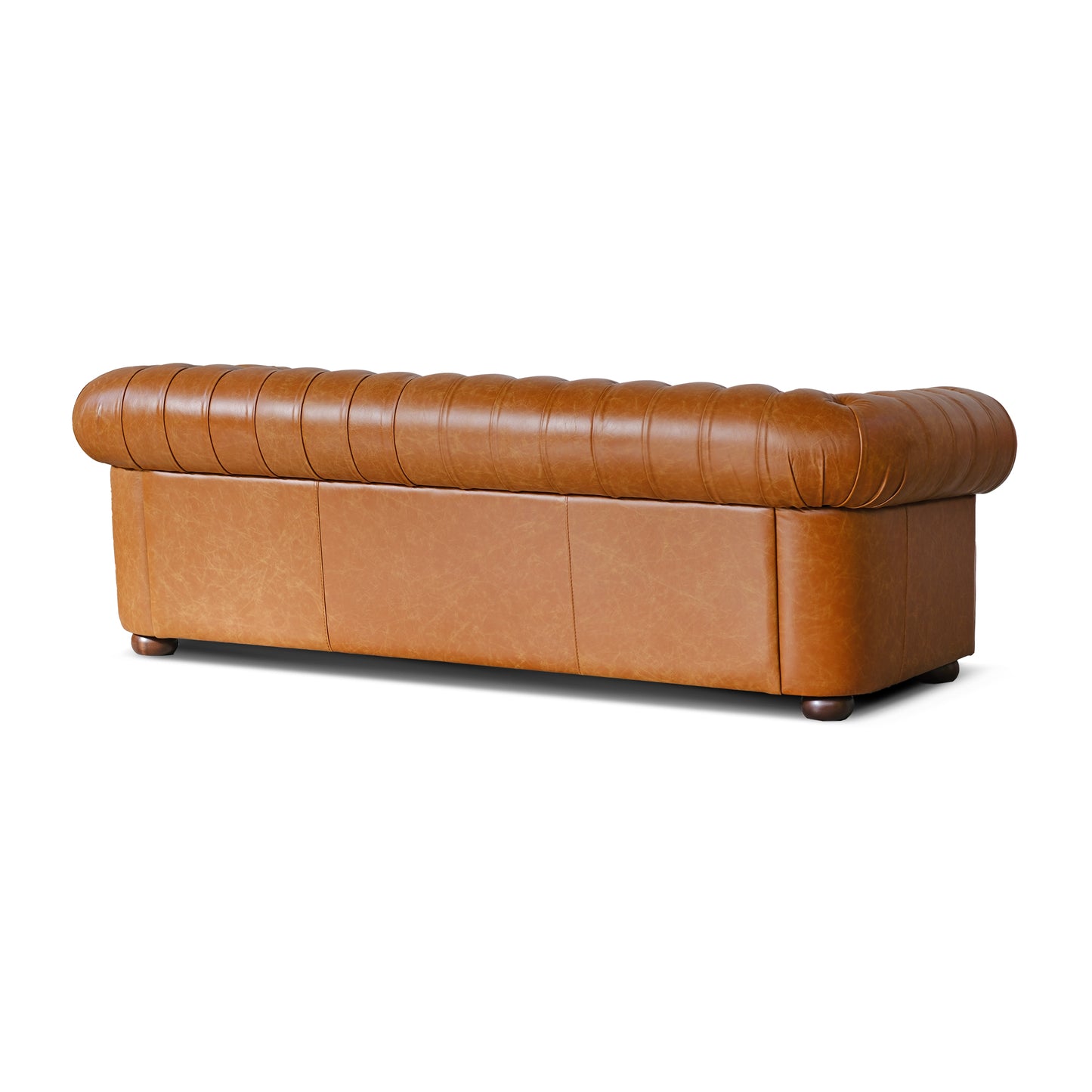 Canapé Chester en Cuir Fleur Cognac