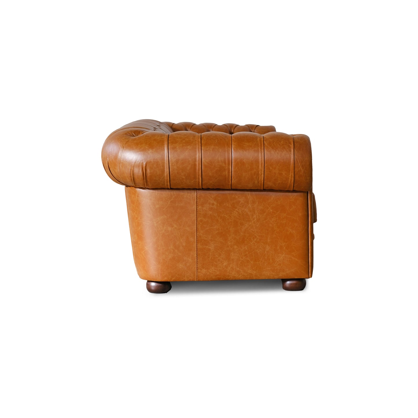Canapé Chester en Cuir Fleur Cognac