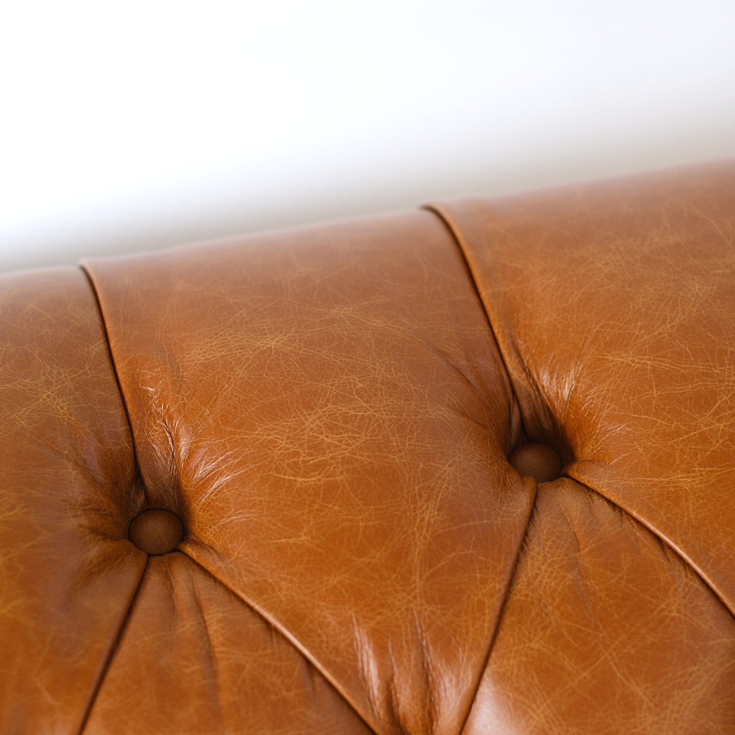 Canapé Chester en Cuir Fleur Cognac