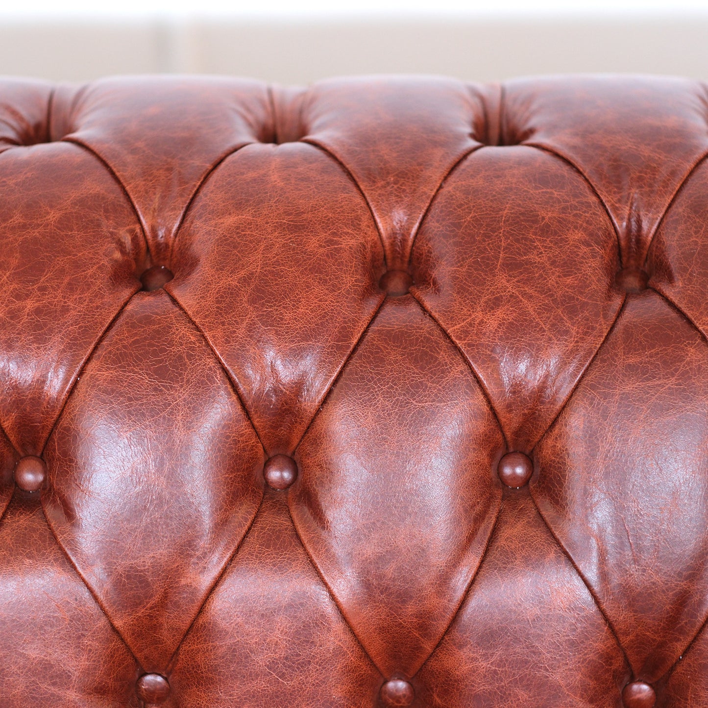 Canapé Chester en Cuir Fleur Cognac