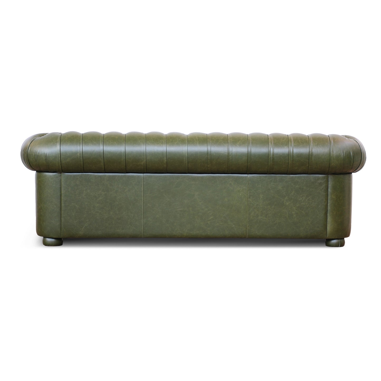 Canapé Chester en cuir vert anglais fleuri