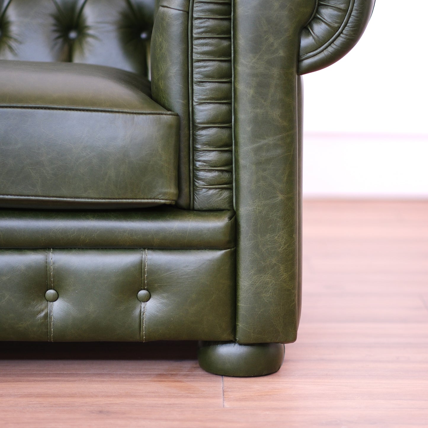 Chester Sofa Leder Blume Grün Old England