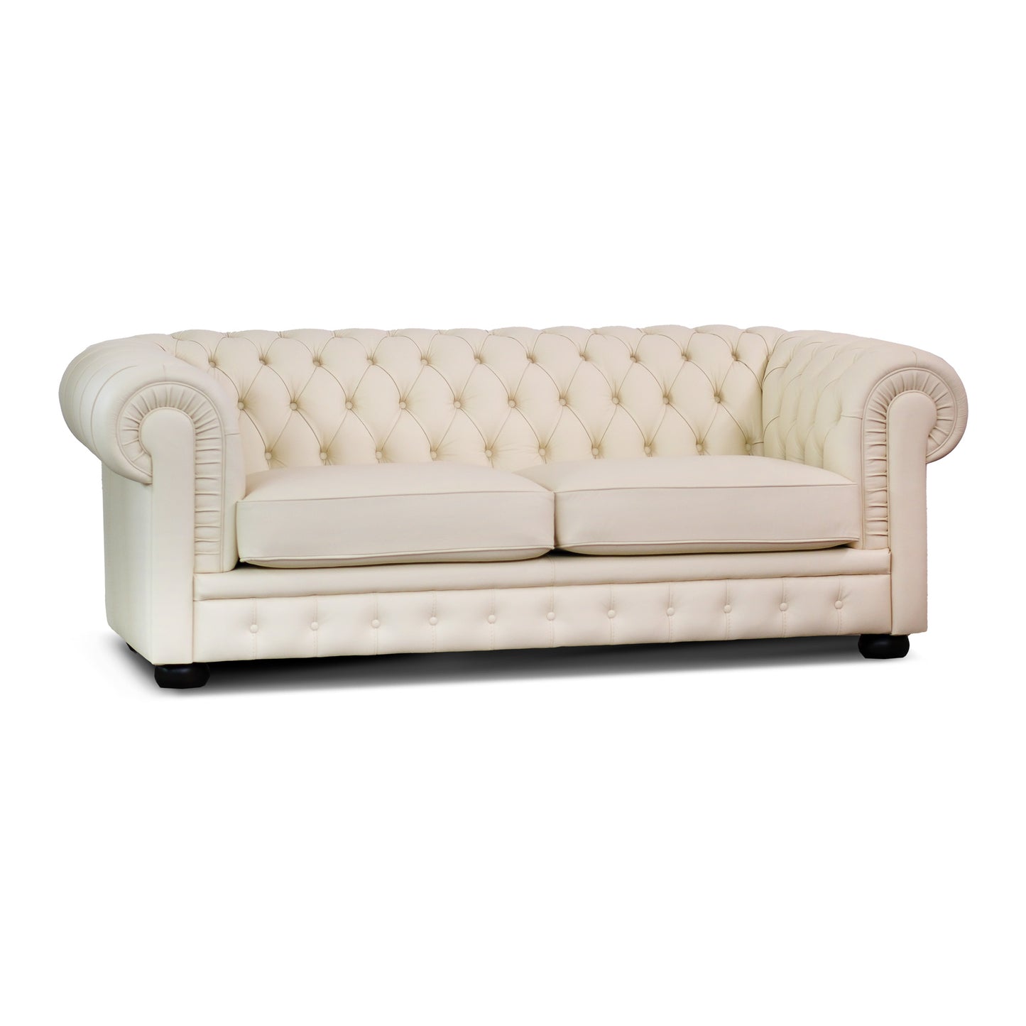 Divano Chester Maxi Pelle Fiore Bianco Panna