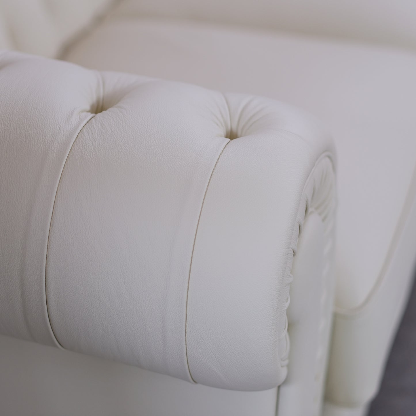 Divano Chester Maxi Pelle Fiore Bianco Panna