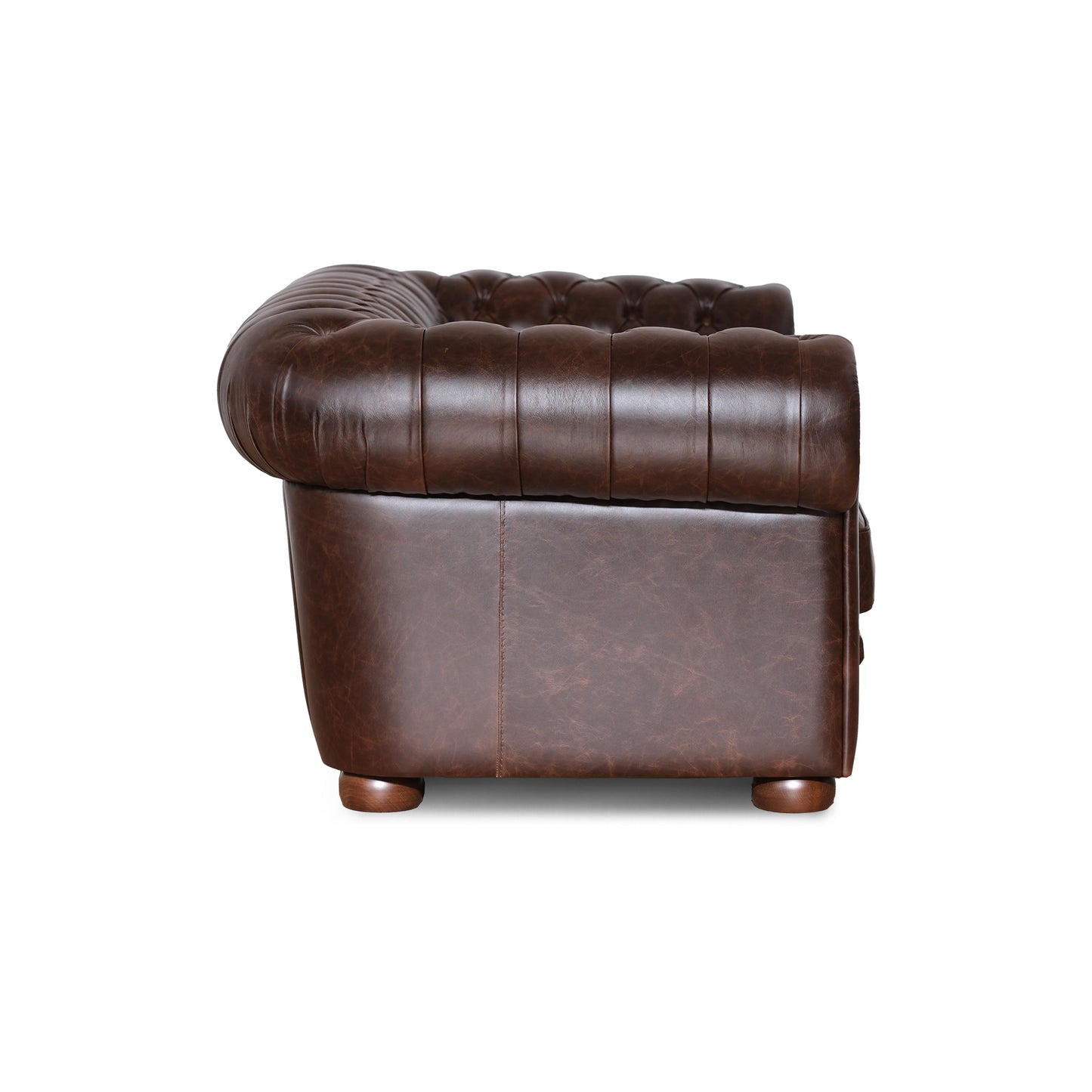 Canapé Chester en cuir pleine fleur marron foncé