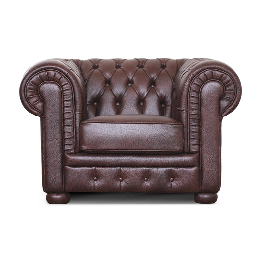 Chester Sessel dunkelbraunes Crackle-Narbenleder