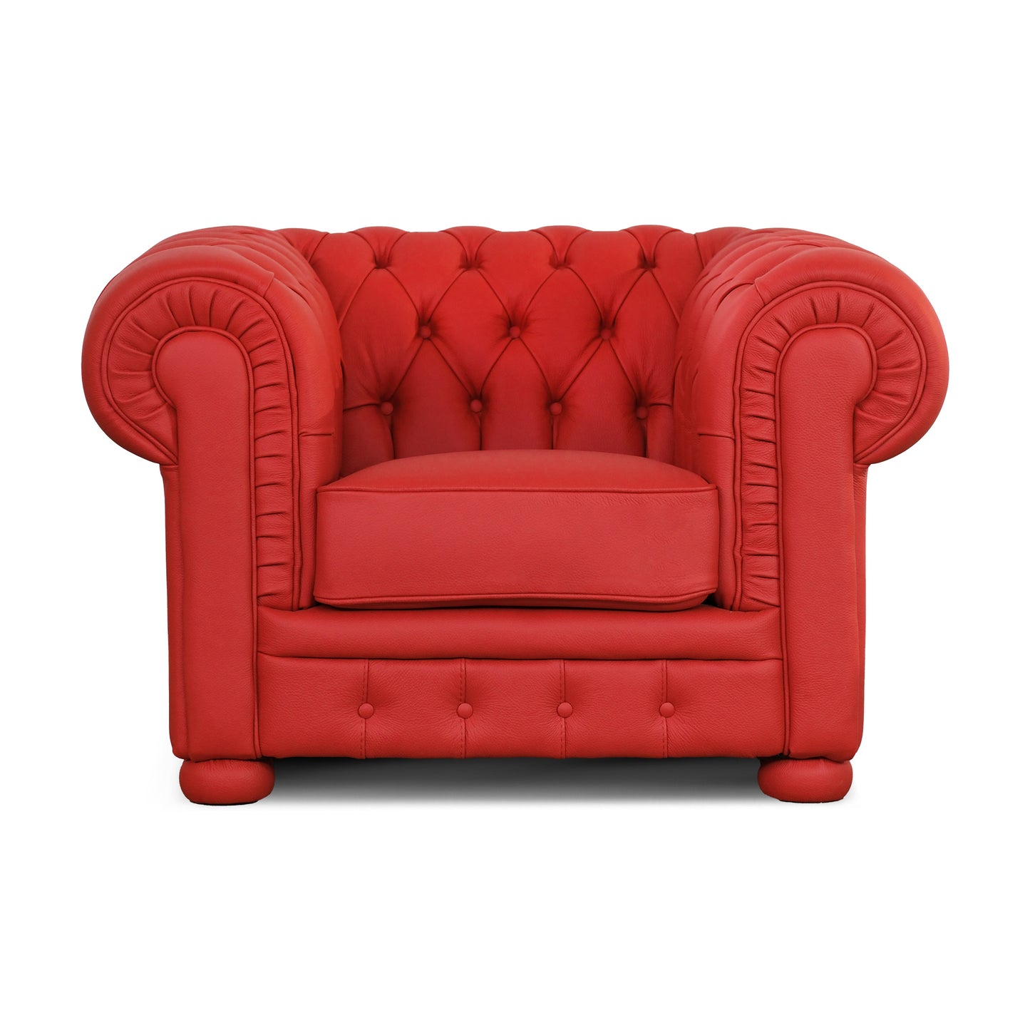 Poltrona Chester pelle fiore rosso Ferrari