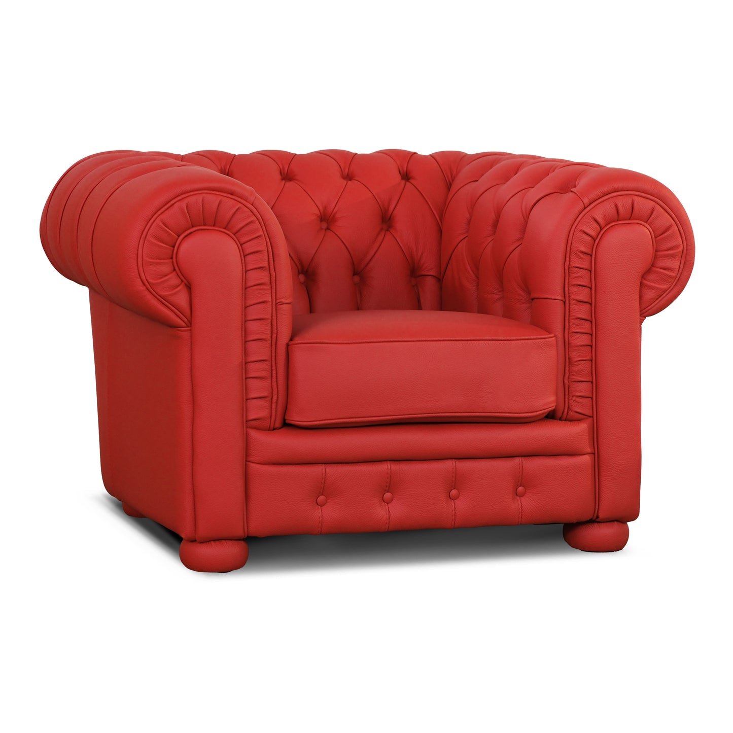 Poltrona Chester pelle fiore rosso Ferrari
