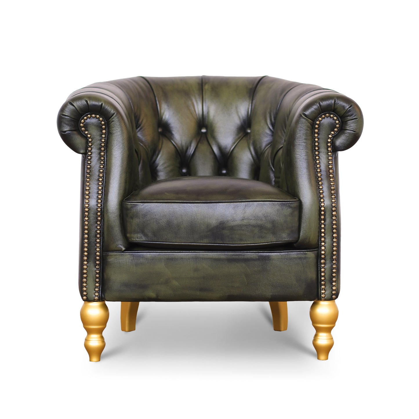 Poltrona Chesterina in pelle bordeaux stile old America rifinita a mano