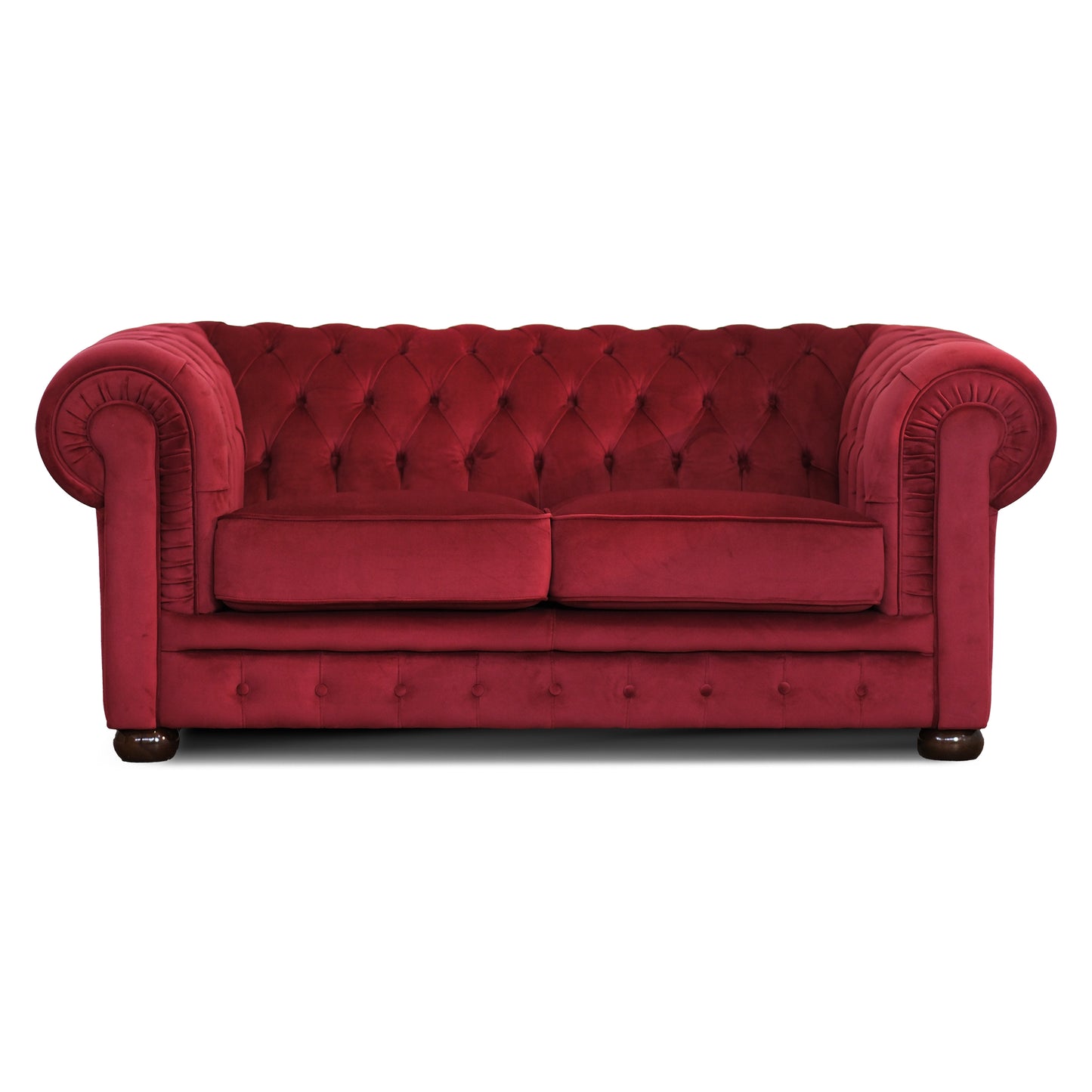 Divano Chester velluto rosso scuro