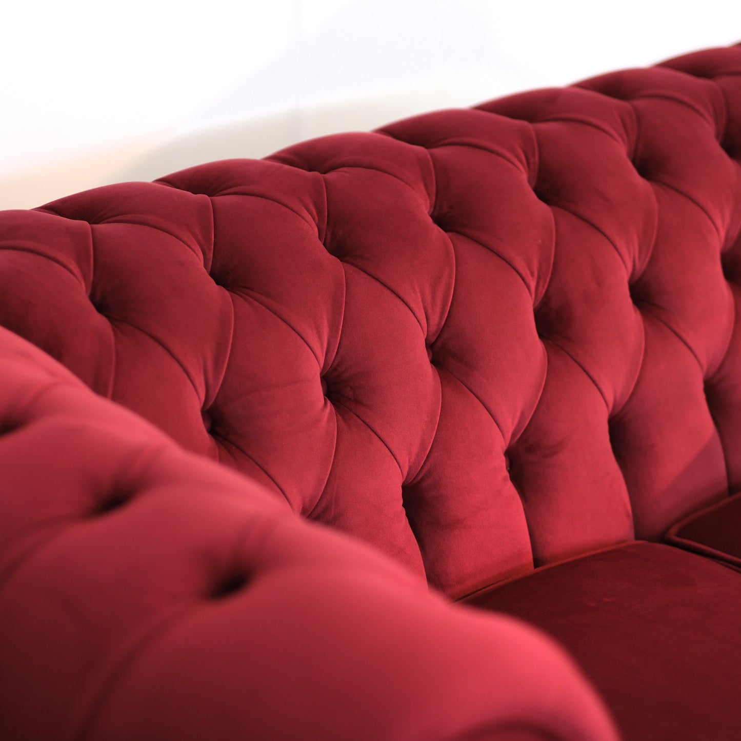 Divano Chester velluto rosso scuro