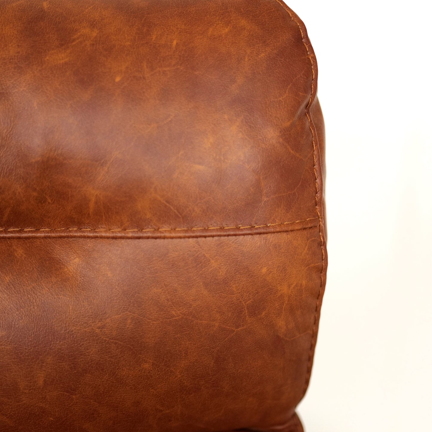 Fauteuil de relaxation électrique pivotant Costanza en cuir pleine fleur brandy