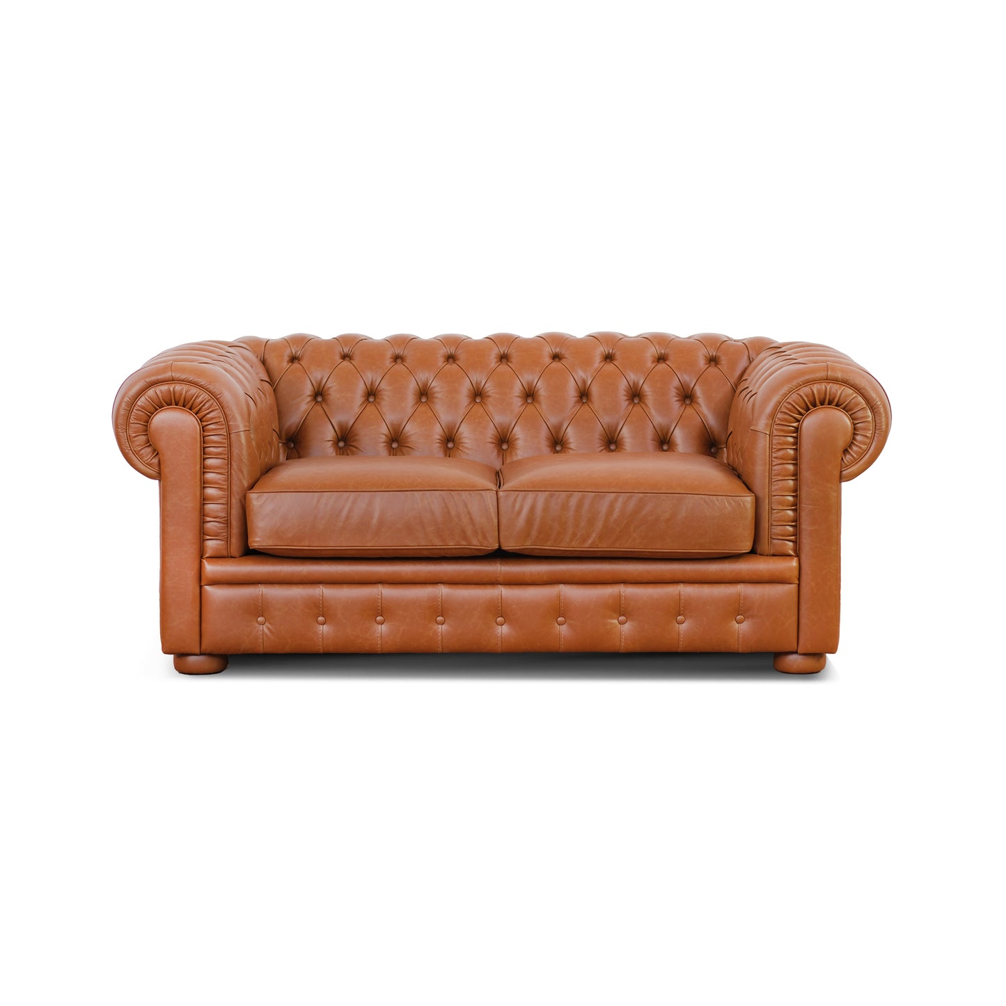 Divano Letto Chesterfield in Pelle Primo Fiore Premium con Rete e Materasso Pieghevole