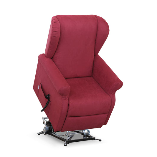 Poltrona relax elettrica Ilde in tessuto rosso idrorepellente