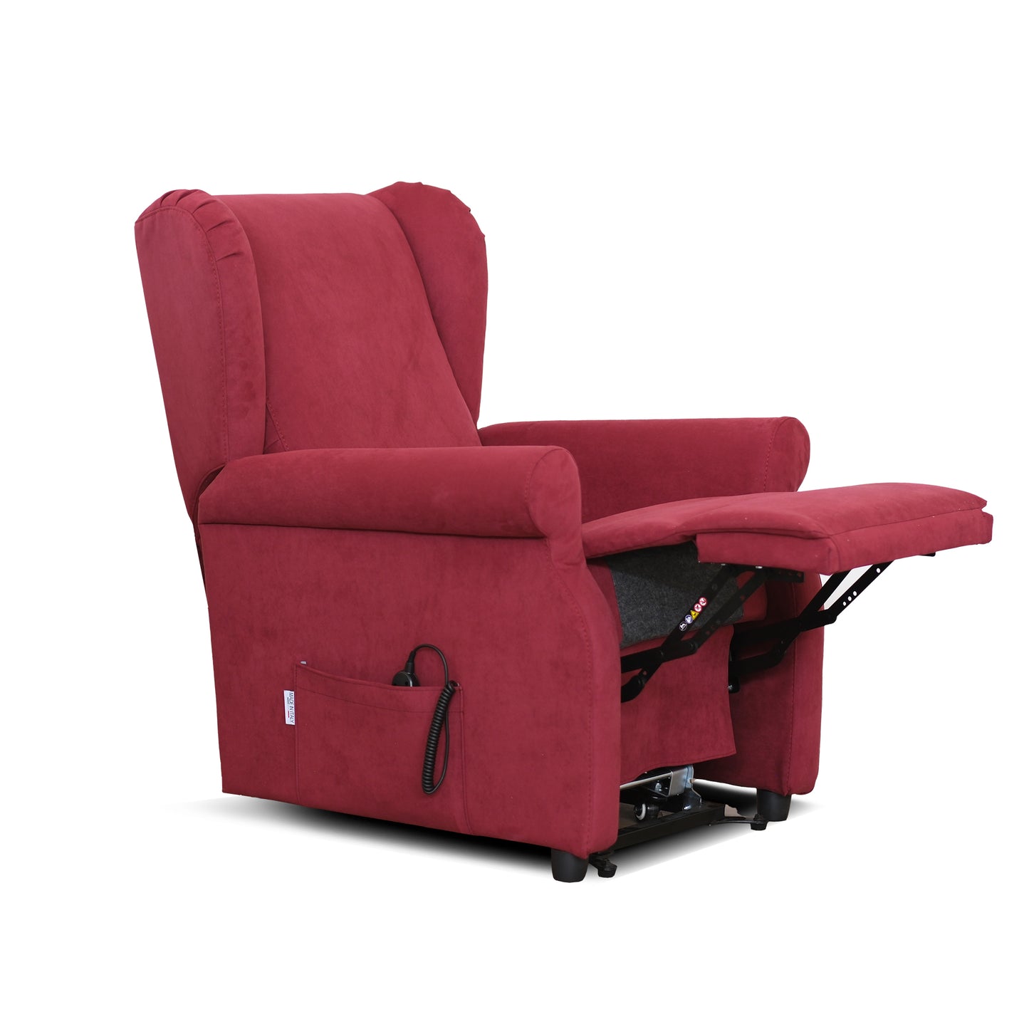 Poltrona relax elettrica Ilde in tessuto rosso idrorepellente