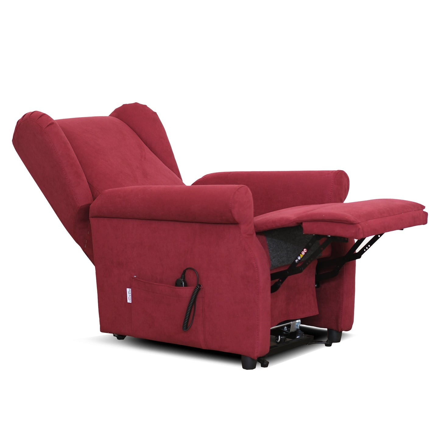 Poltrona relax elettrica Ilde in tessuto rosso idrorepellente