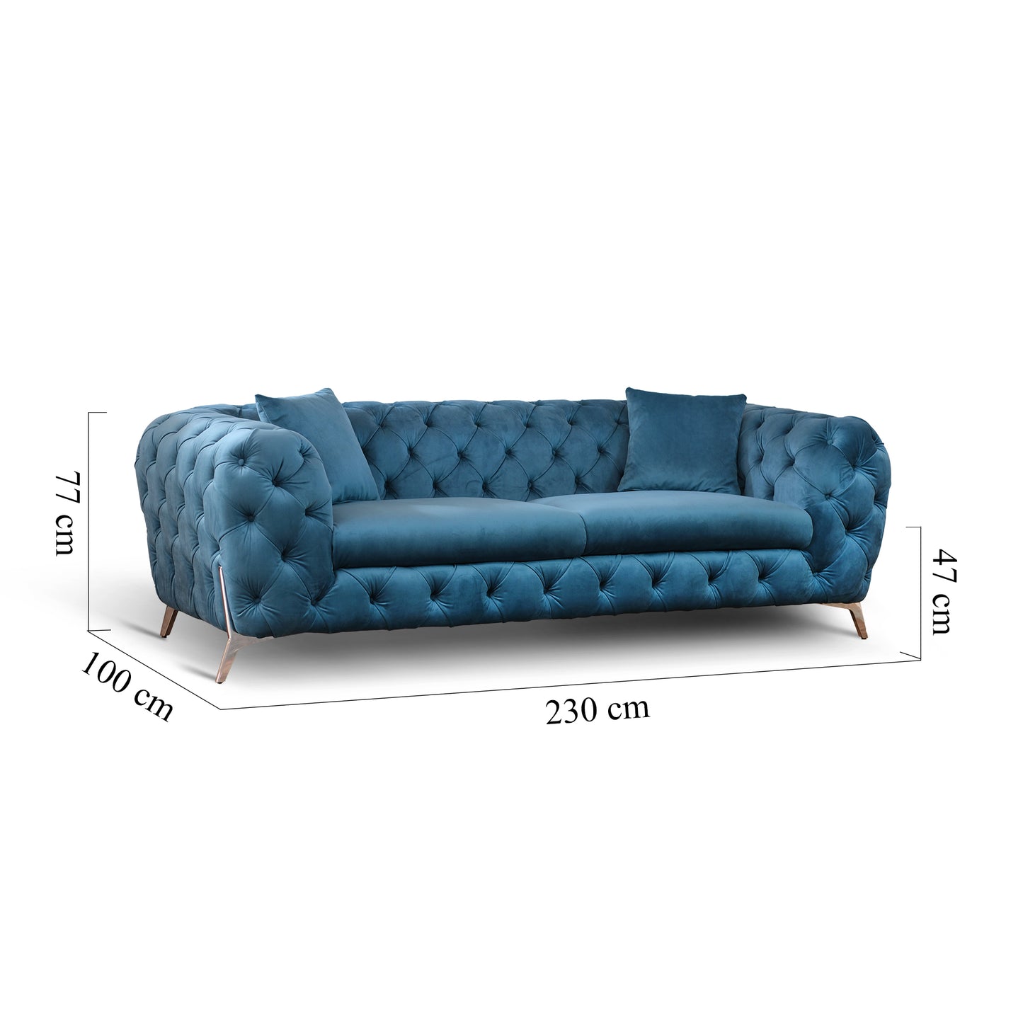 Divano Itaca Chesterfield in Velluto Premium - Iconico, Finiture di Pregio