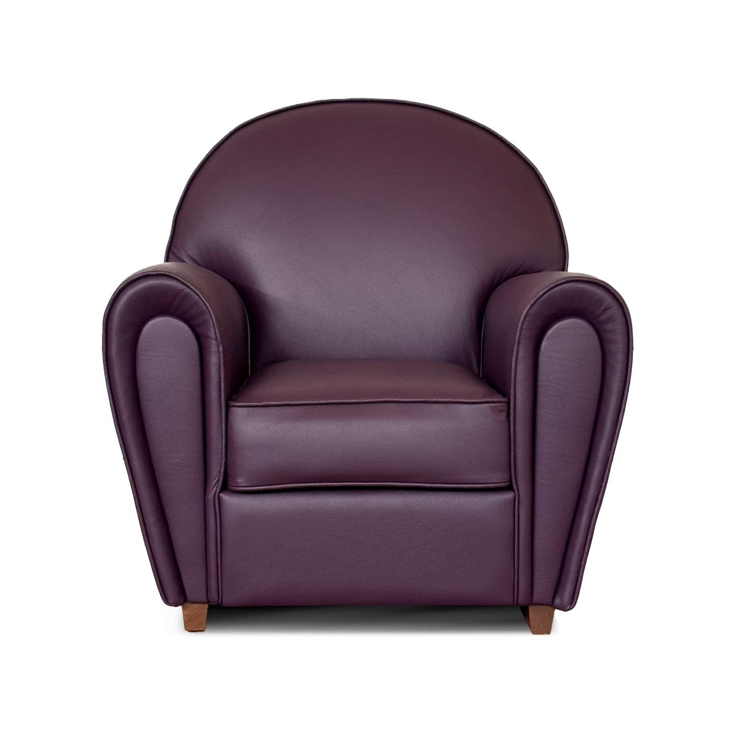 Fauteuil pull up en cuir grainé rouge cerise, modèle Luxury