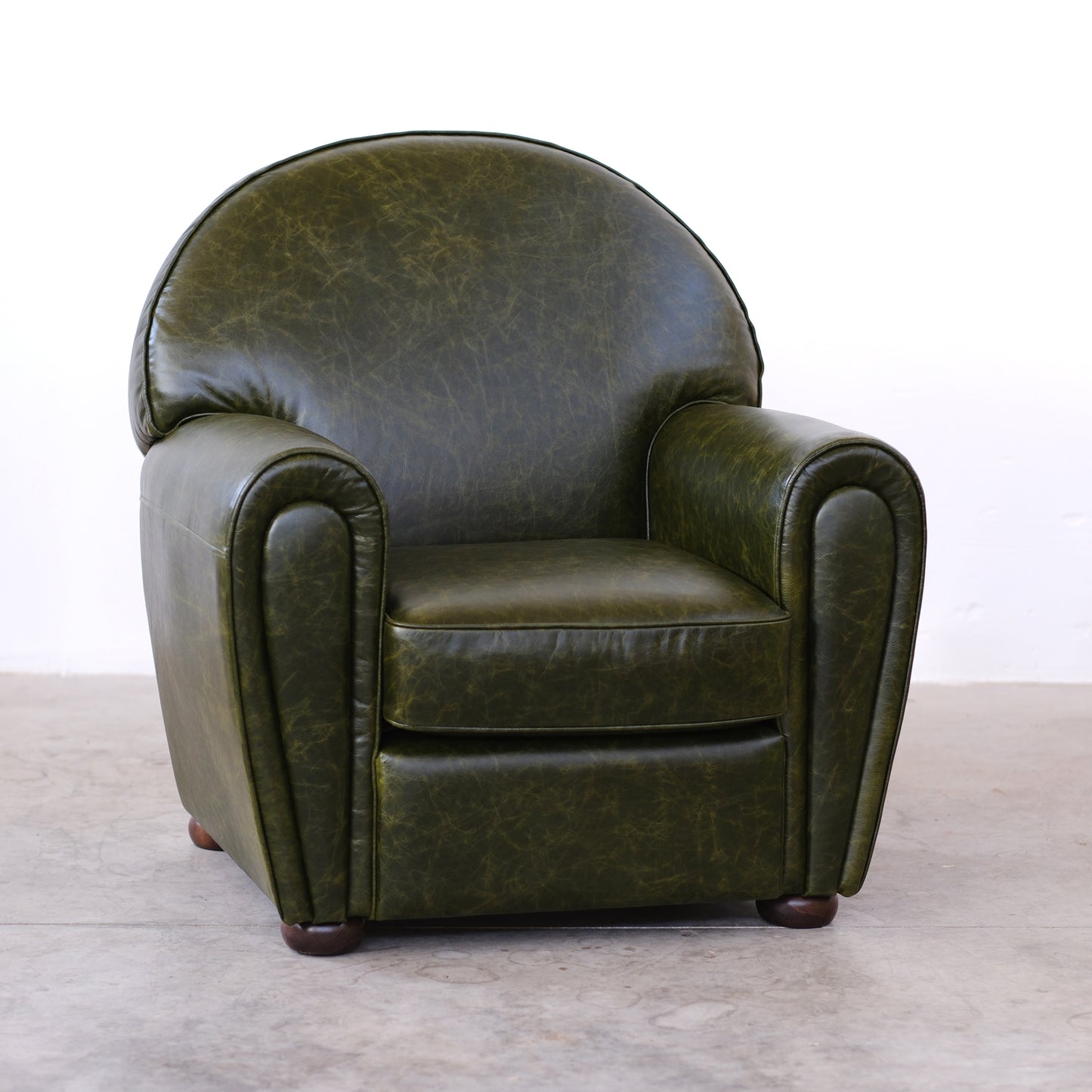 Poltrona pelle fiore verde inglese modello Luxury