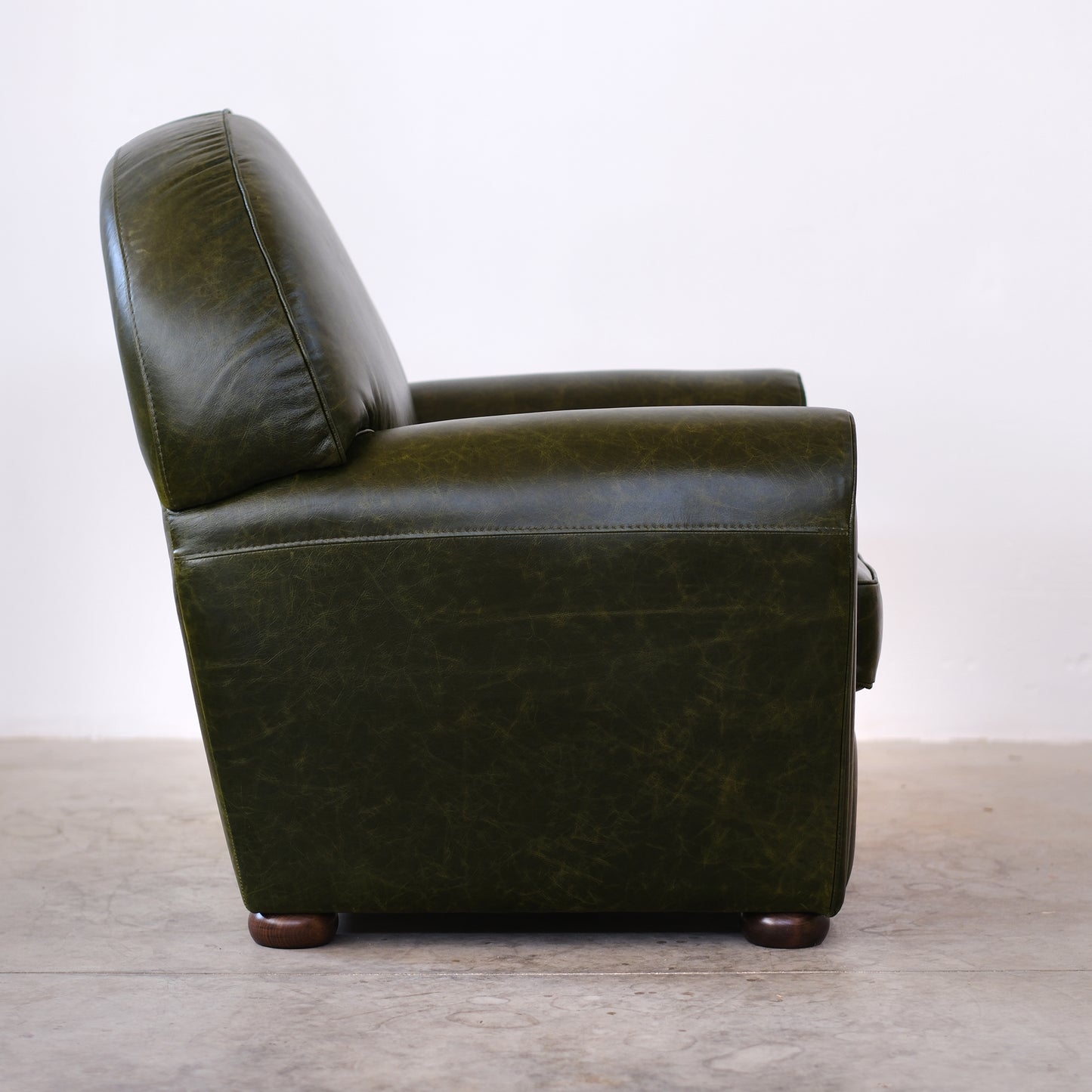 Poltrona pelle fiore verde inglese modello Luxury
