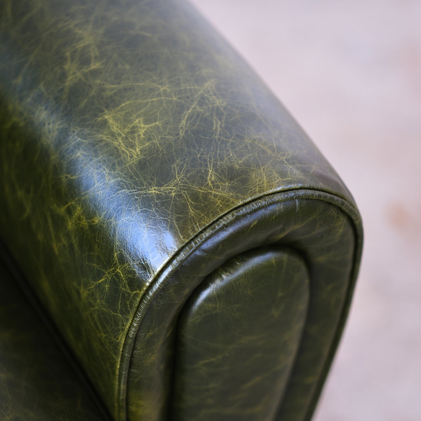 Poltrona pelle fiore verde inglese modello Luxury