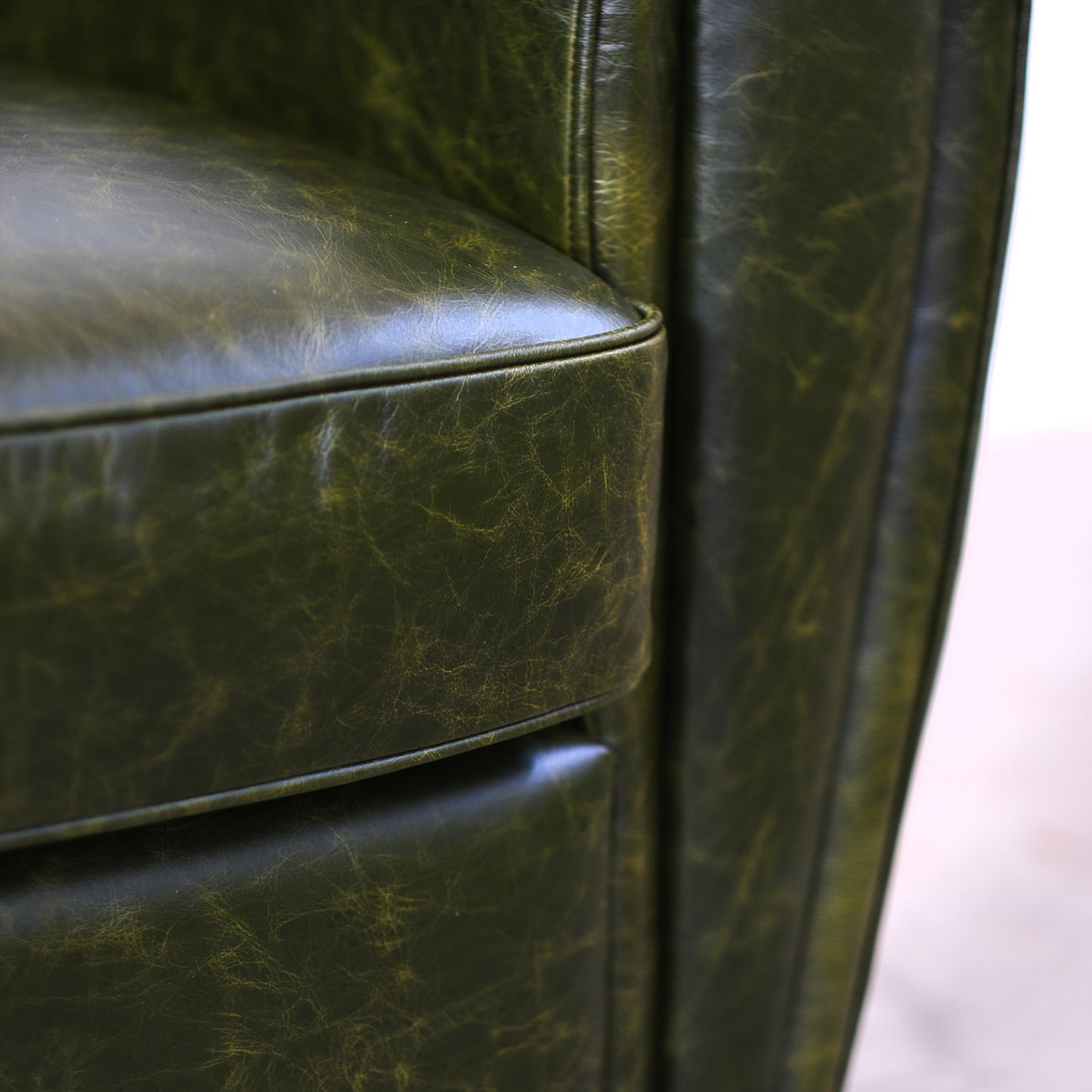 Poltrona pelle fiore verde inglese modello Luxury