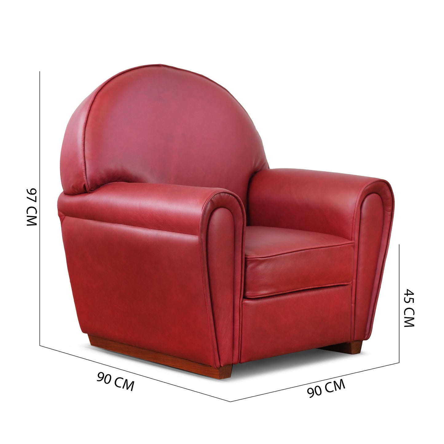 Poltrona pelle fiore pull up rosso ciliegia modello Luxury