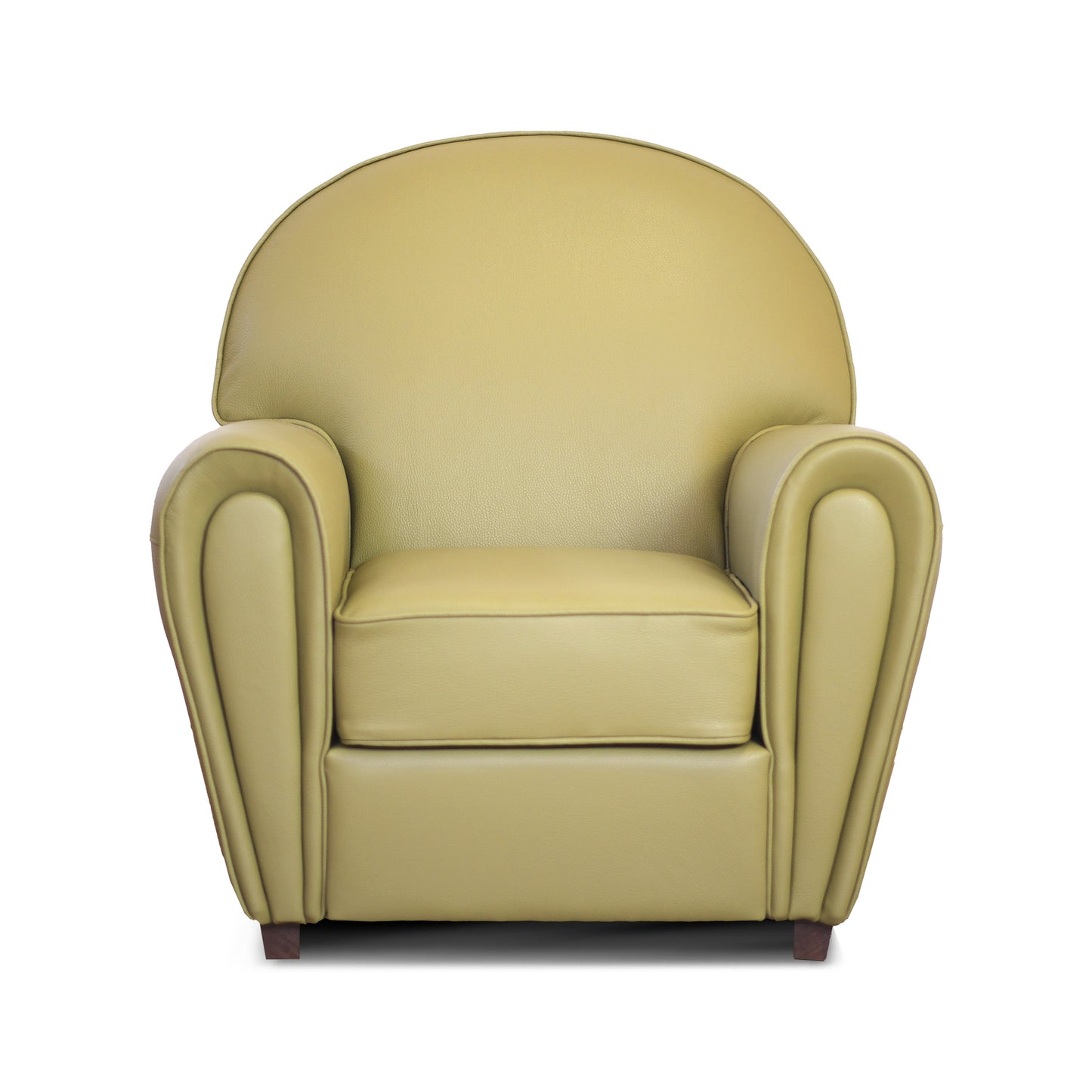 Fauteuil pull up en cuir grainé rouge cerise, modèle Luxury