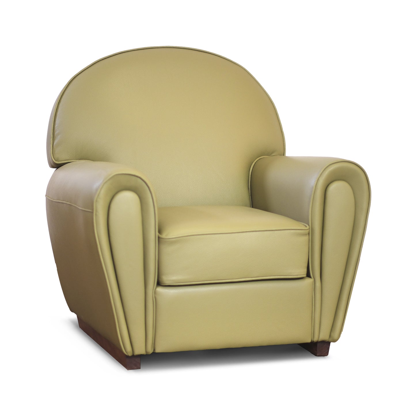 Fauteuil pull up en cuir grainé rouge cerise, modèle Luxury
