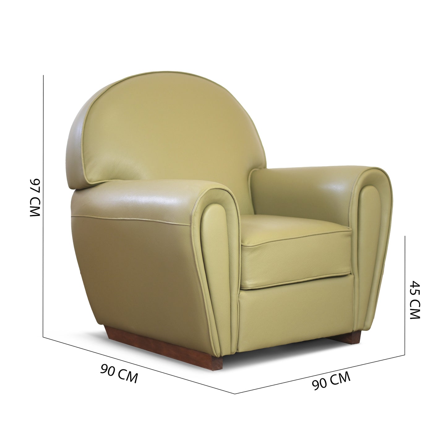 Fauteuil pull up en cuir grainé rouge cerise, modèle Luxury