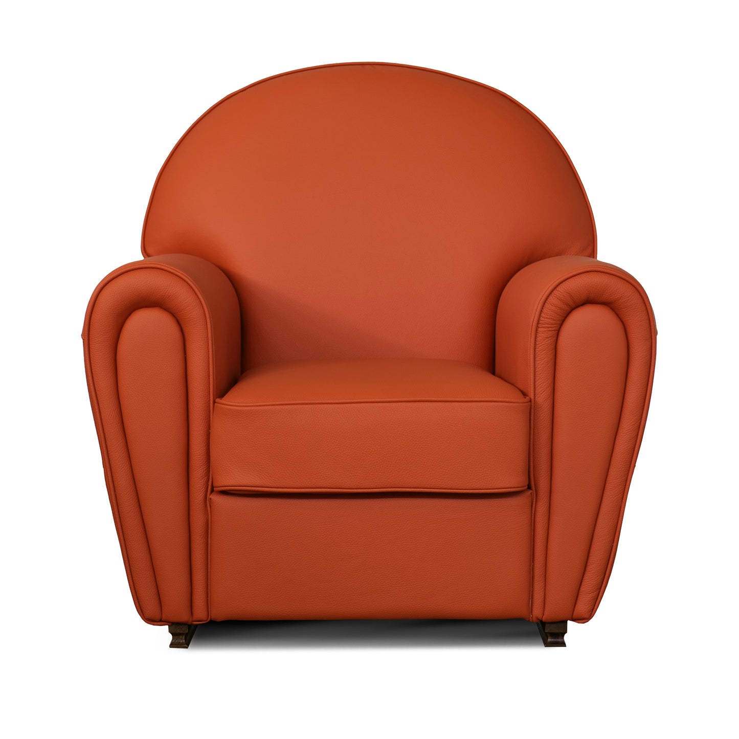 Fauteuil pull up en cuir grainé rouge cerise, modèle Luxury