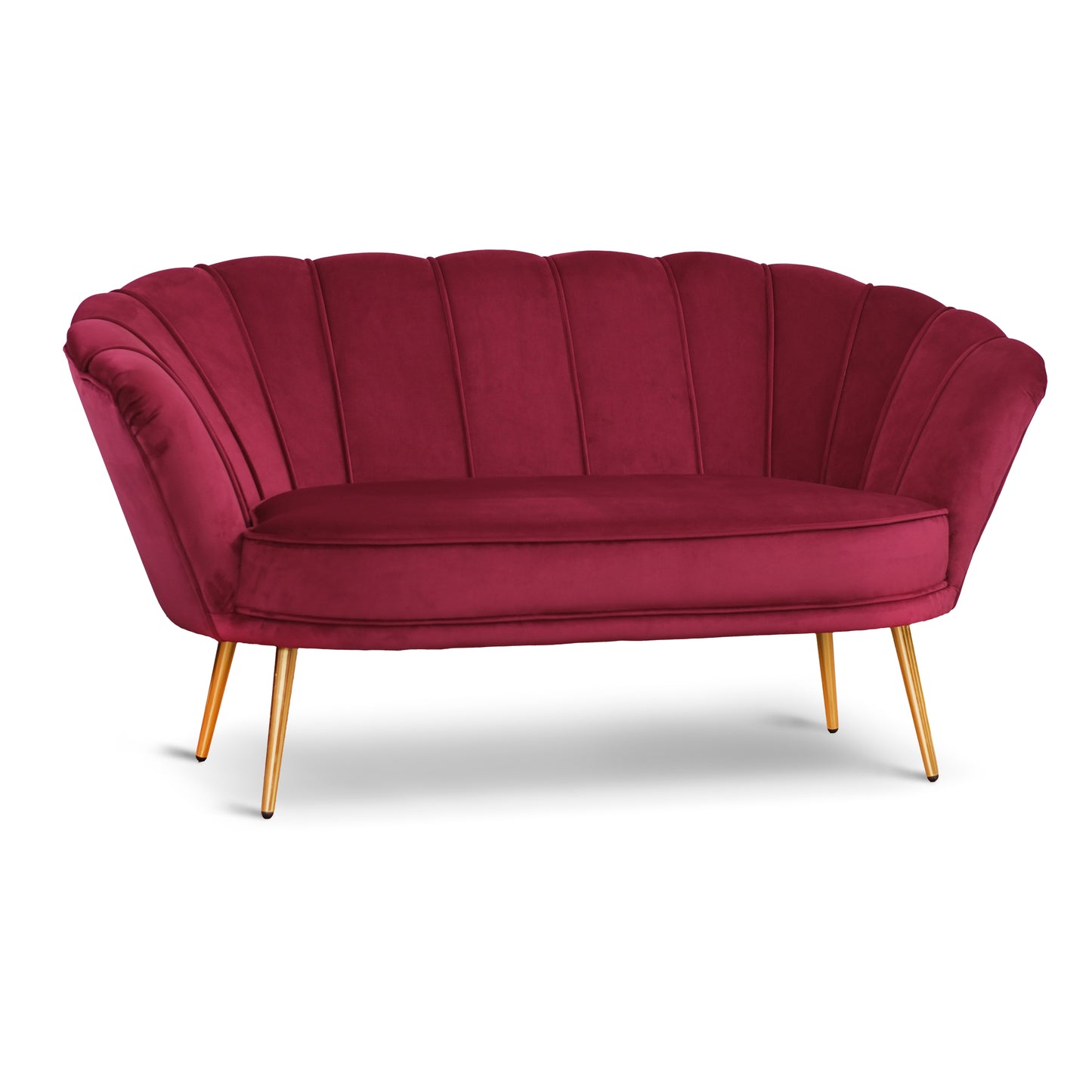 Maia-Sofa aus Vinaccia-Samt, einfarbig oder mit Stoffrücken mit Blumenmuster, goldene Beine