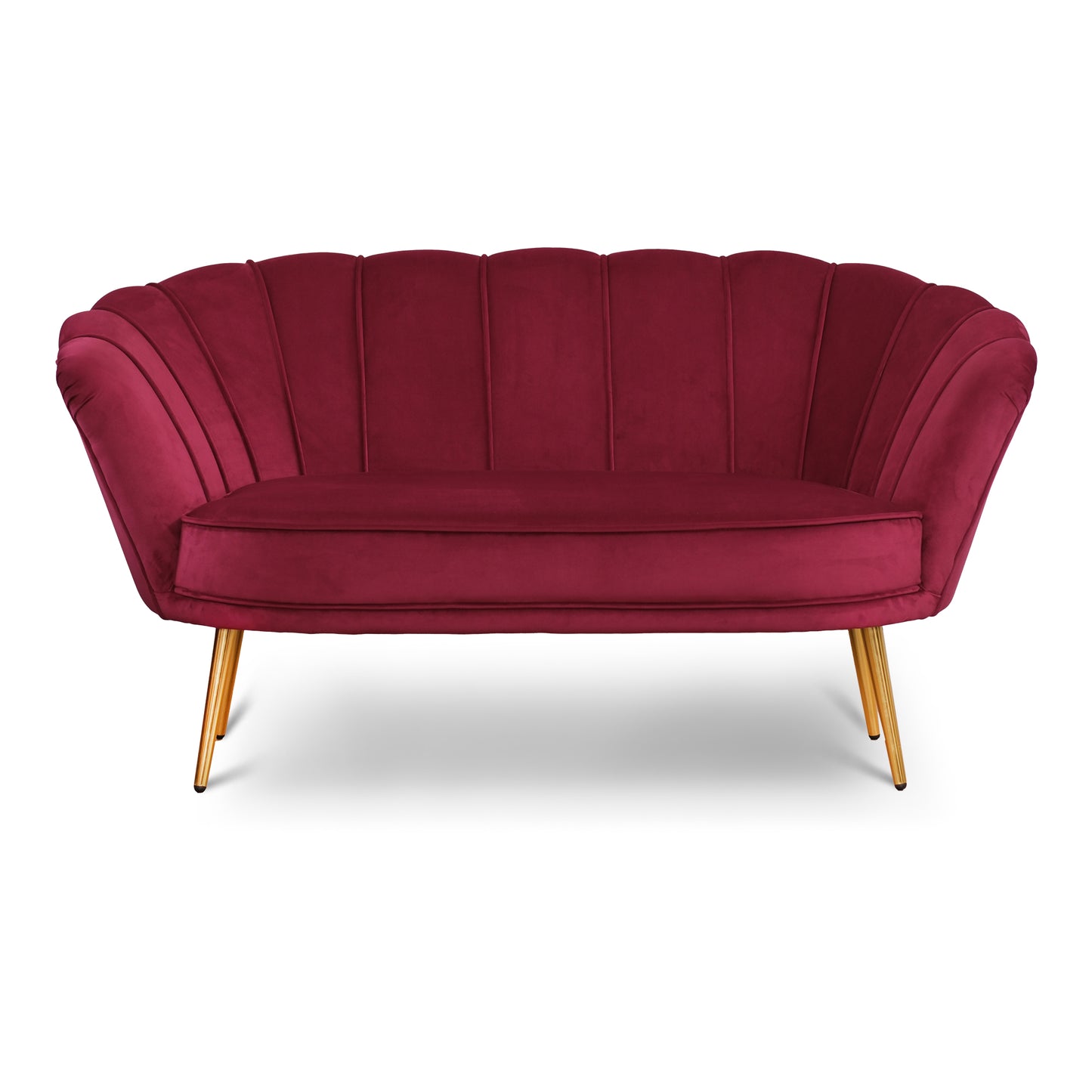 Maia-Sofa aus Vinaccia-Samt, einfarbig oder mit Stoffrücken mit Blumenmuster, goldene Beine