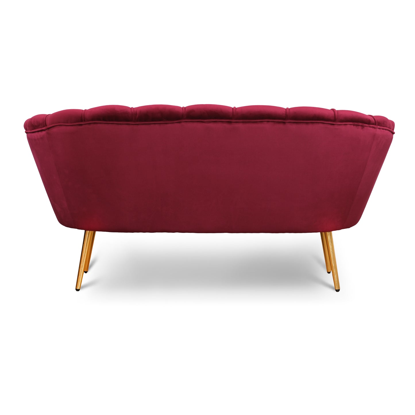 Maia-Sofa aus Vinaccia-Samt, einfarbig oder mit Stoffrücken mit Blumenmuster, goldene Beine