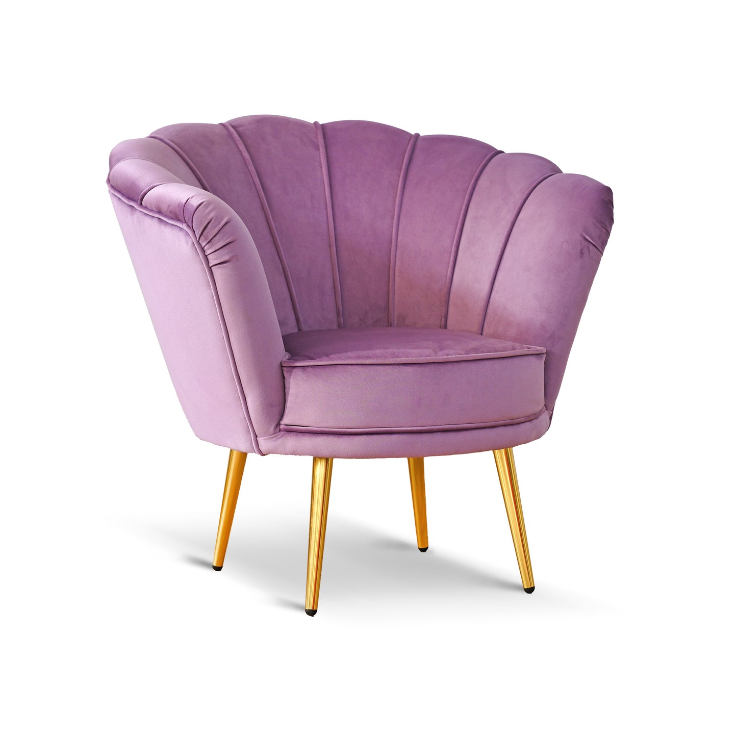 Fauteuil Maia en Velours Lilas, Uni ou avec Dossier en Microfibre à Motifs Multicolores, Pieds Dorés