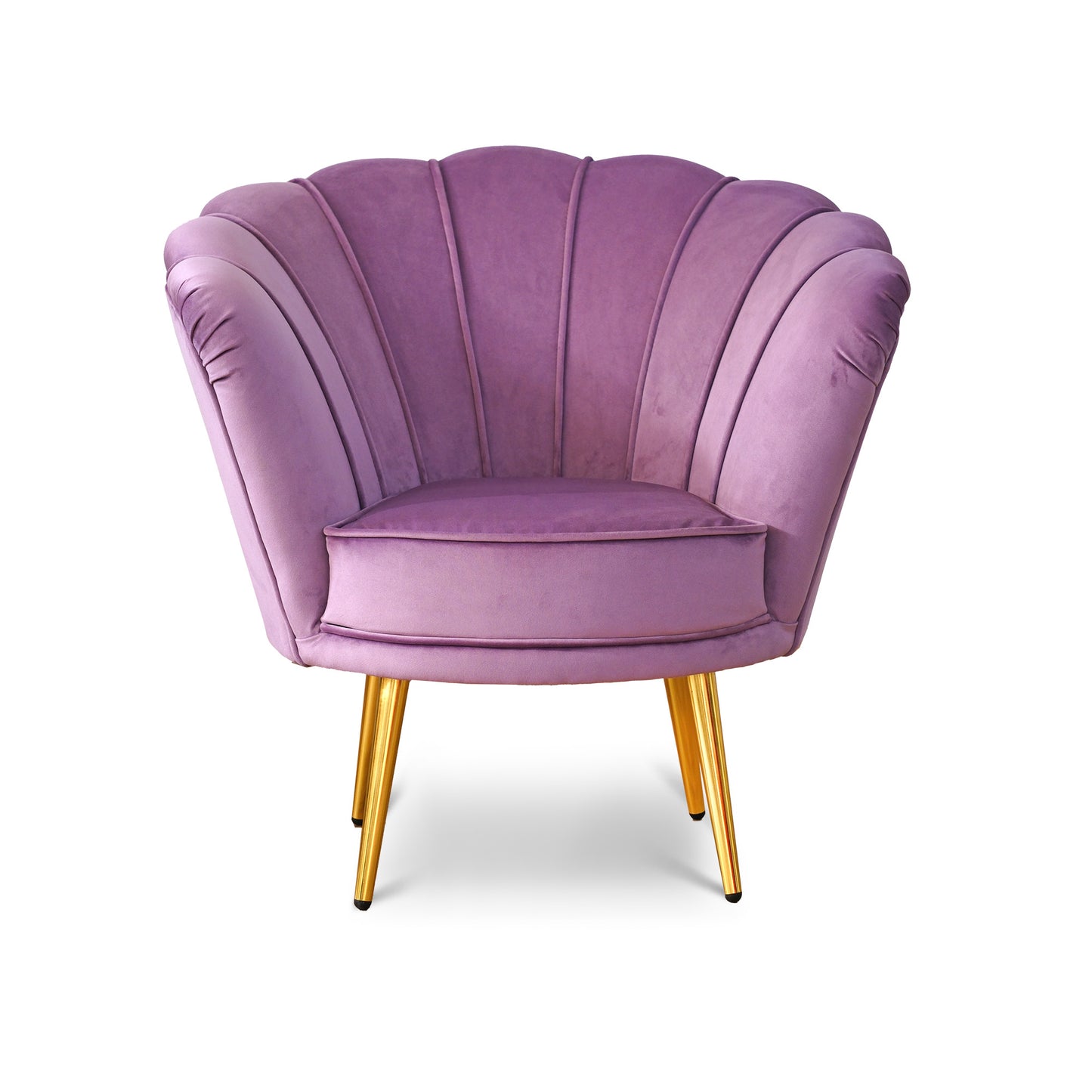 Fauteuil Maia en Velours Lilas, Uni ou avec Dossier en Microfibre à Motifs Multicolores, Pieds Dorés