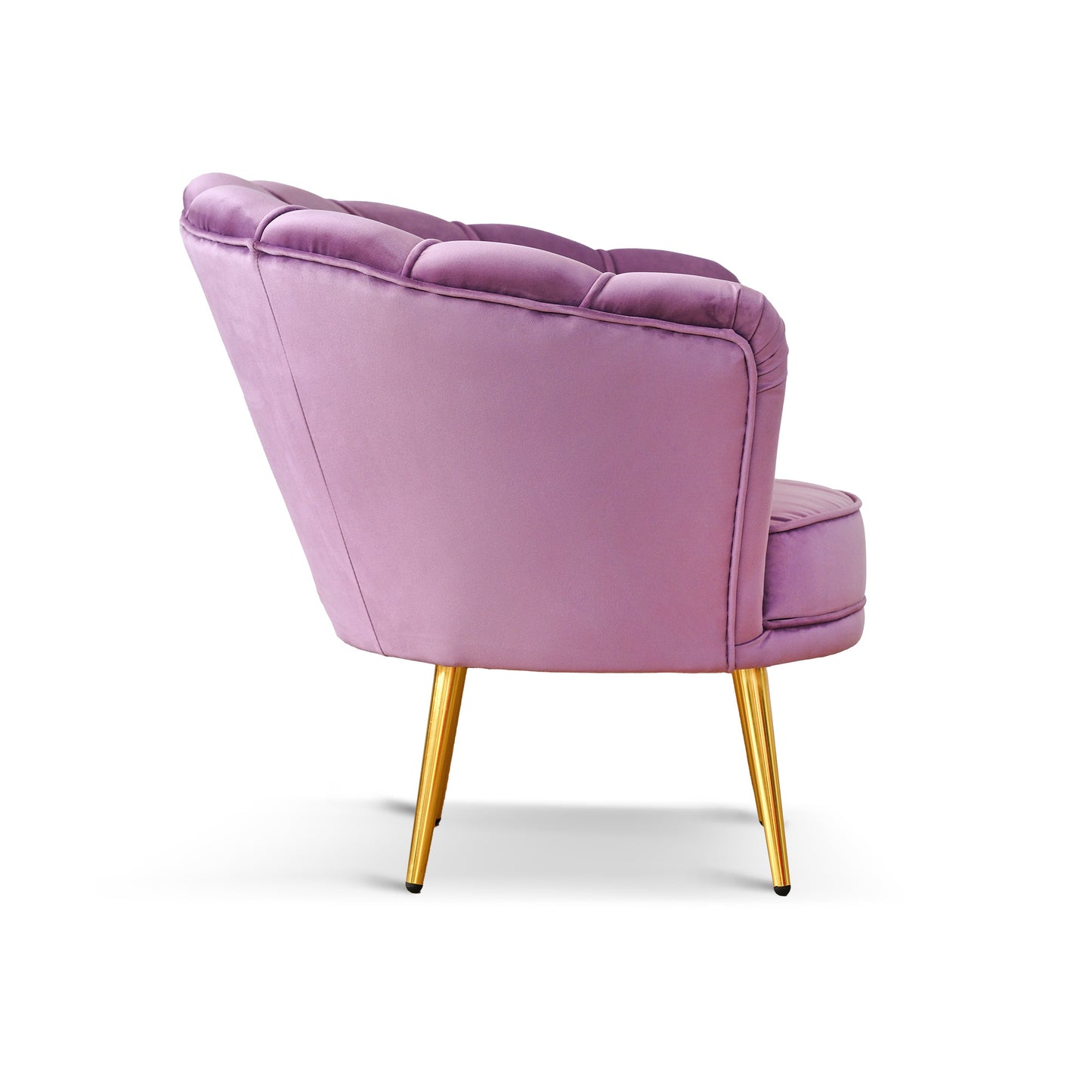 Fauteuil Maia en Velours Lilas, Uni ou avec Dossier en Microfibre à Motifs Multicolores, Pieds Dorés
